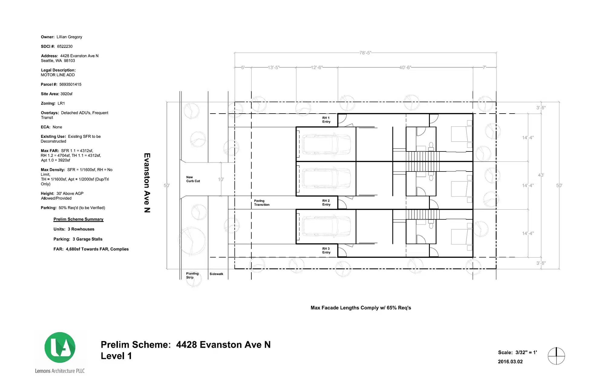 Site plan for 4428 Evanston Ave N