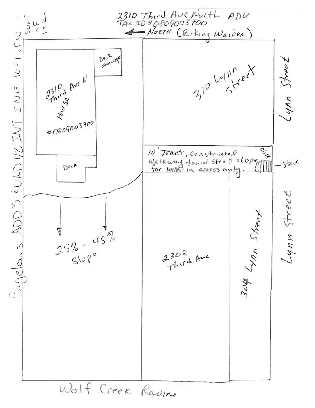 Site plan for 2310 3rd Ave N