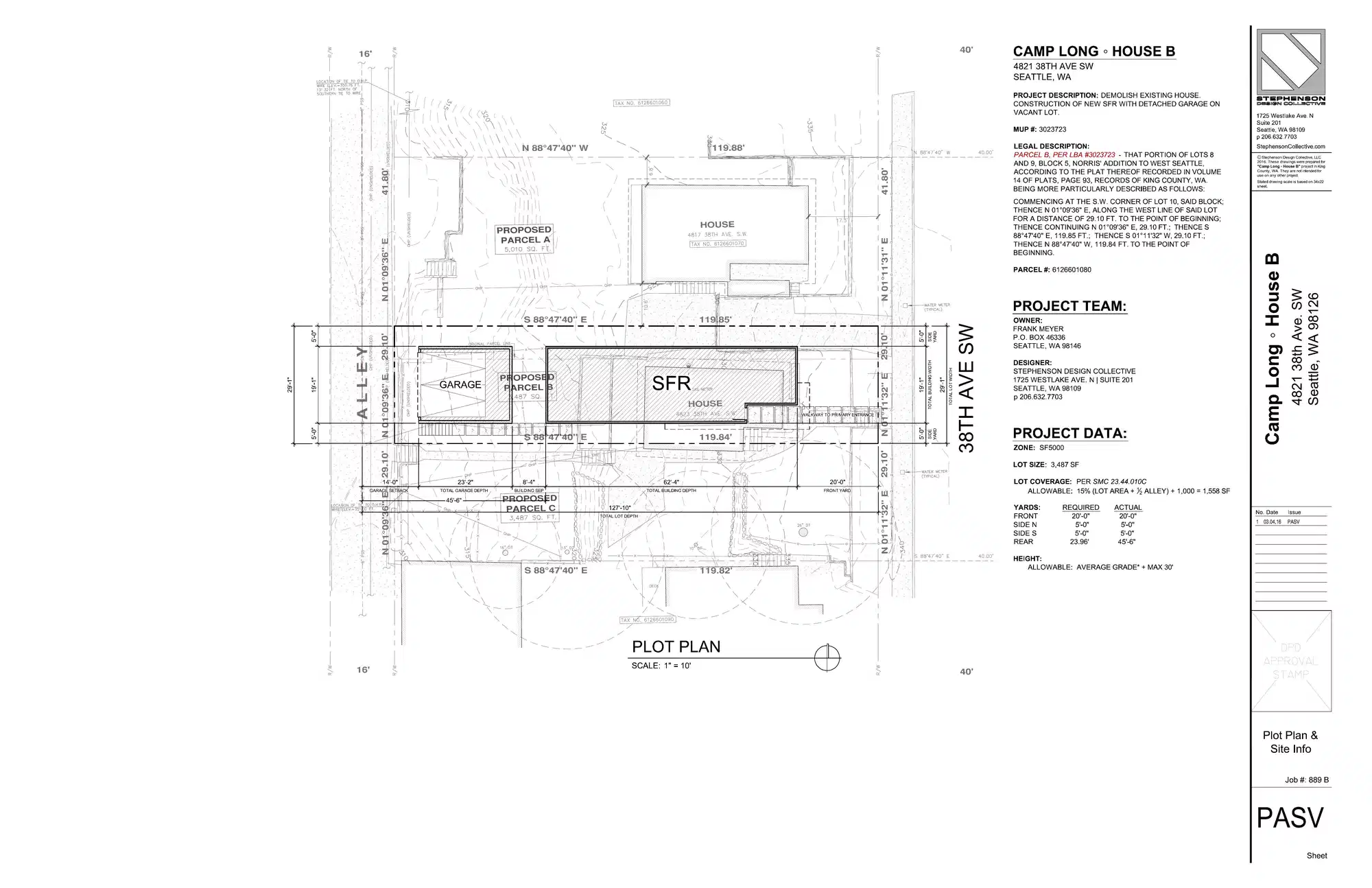 Site plan for 4821 38th Ave SW
