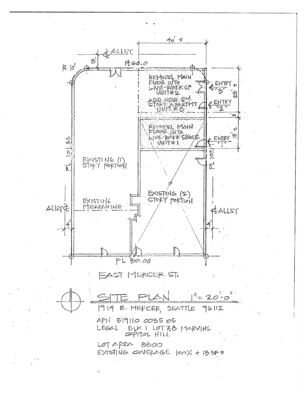 Site plan for 1914 E Mercer St