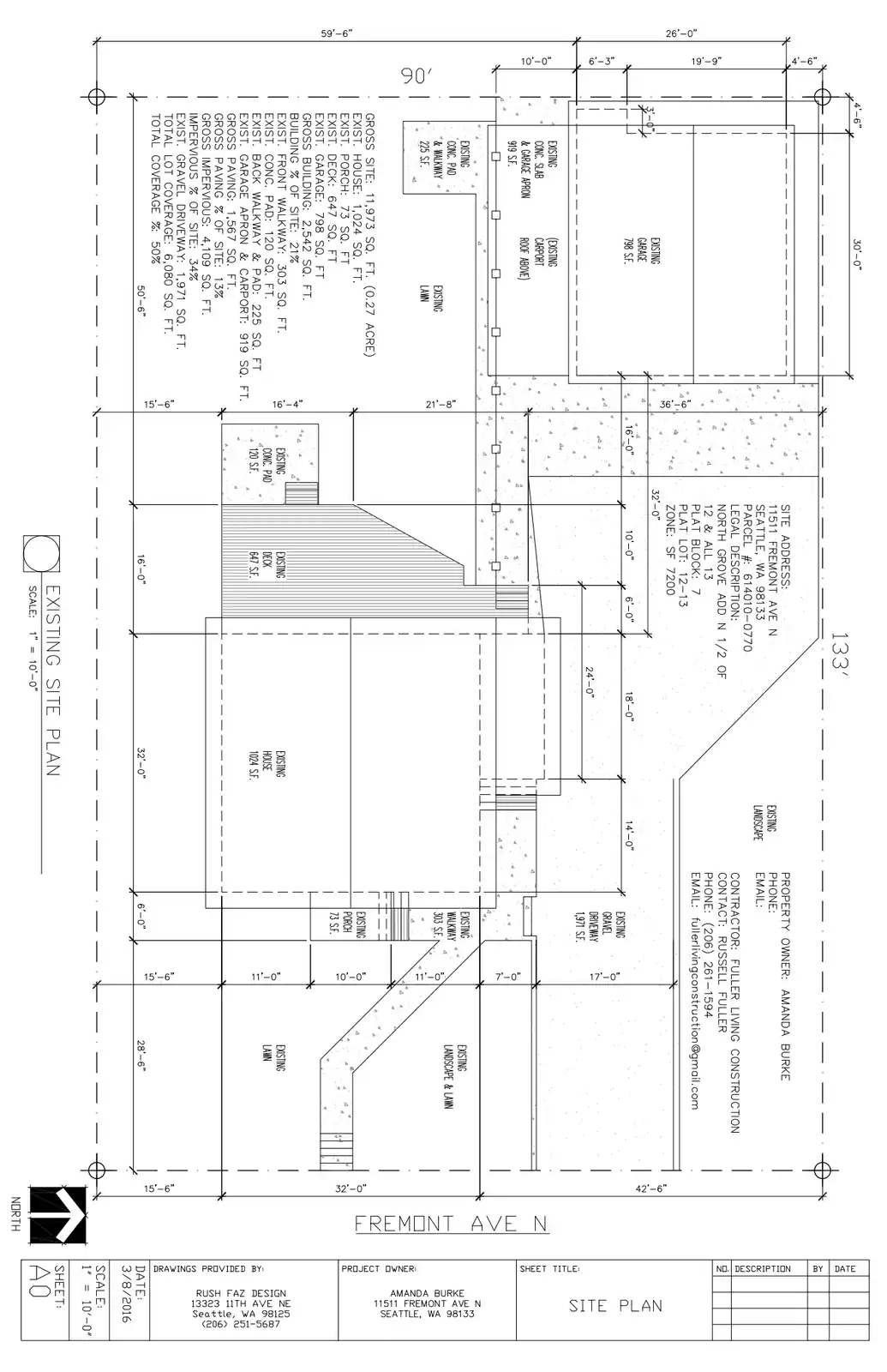 Site plan for 11511 Fremont Ave N
