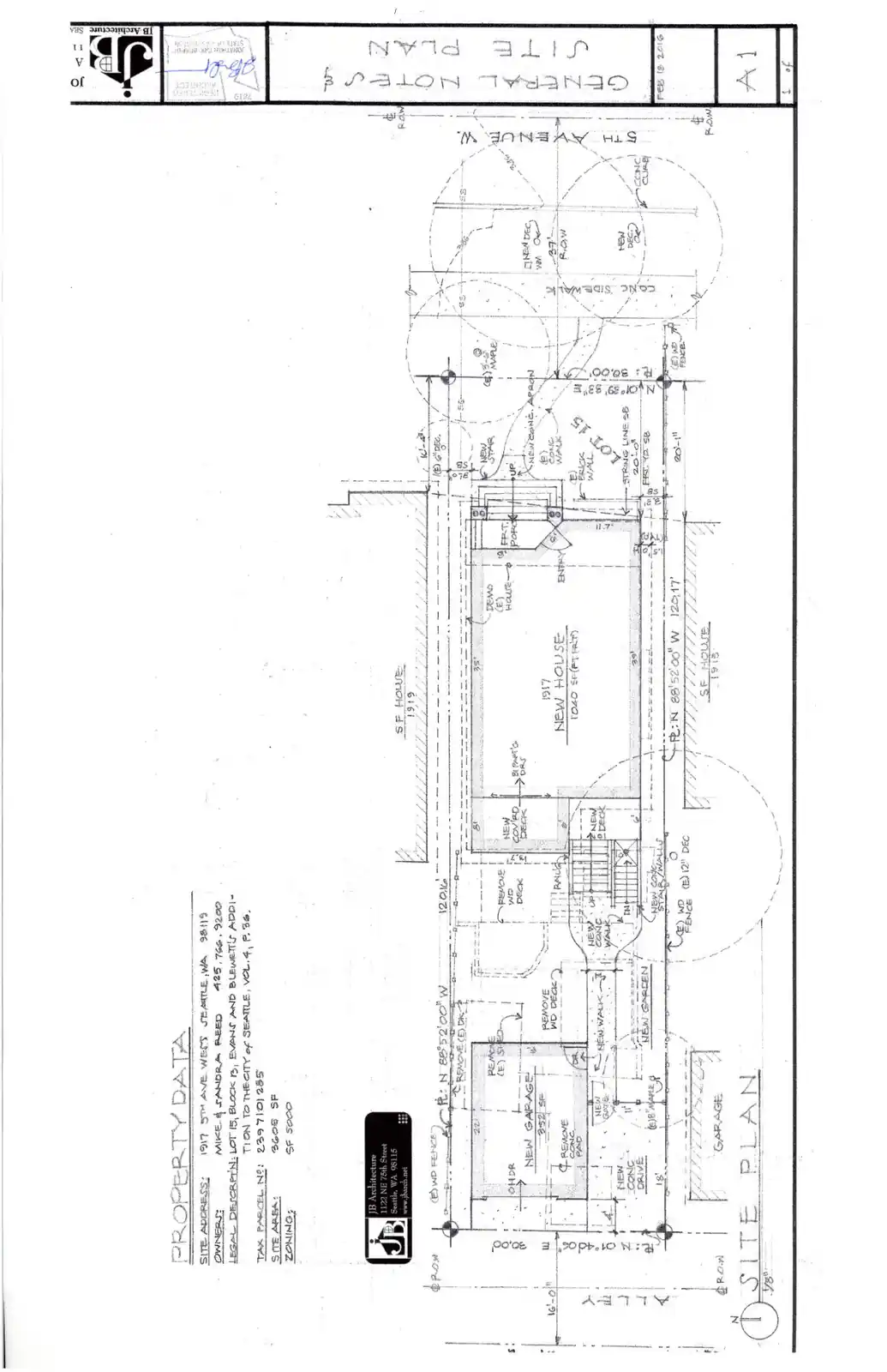 Site plan for 1917 5th Ave W