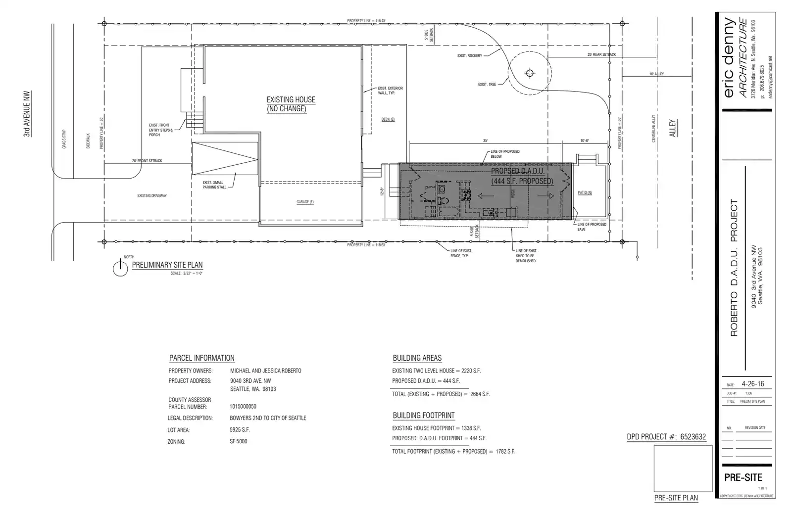 Site plan for 9040 3rd Ave NW