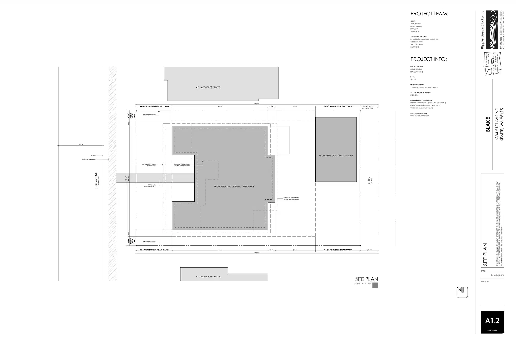 Site plan for 6834 51st Ave NE