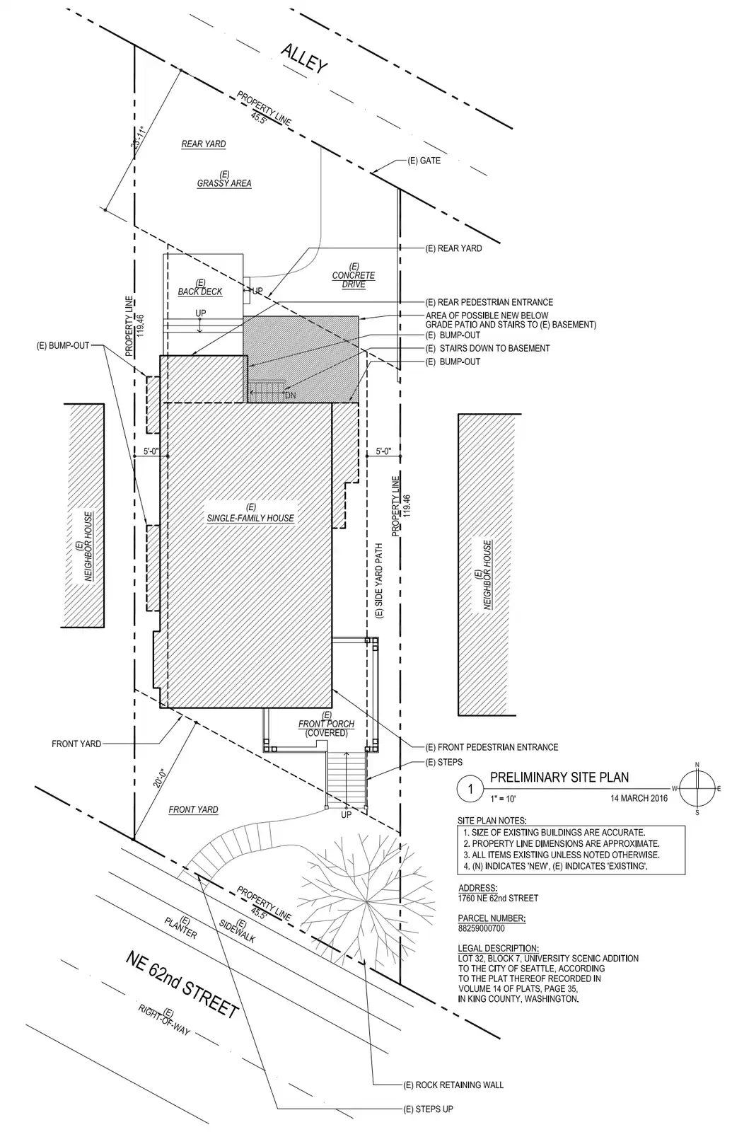 Site plan for 1760 NE 62nd St