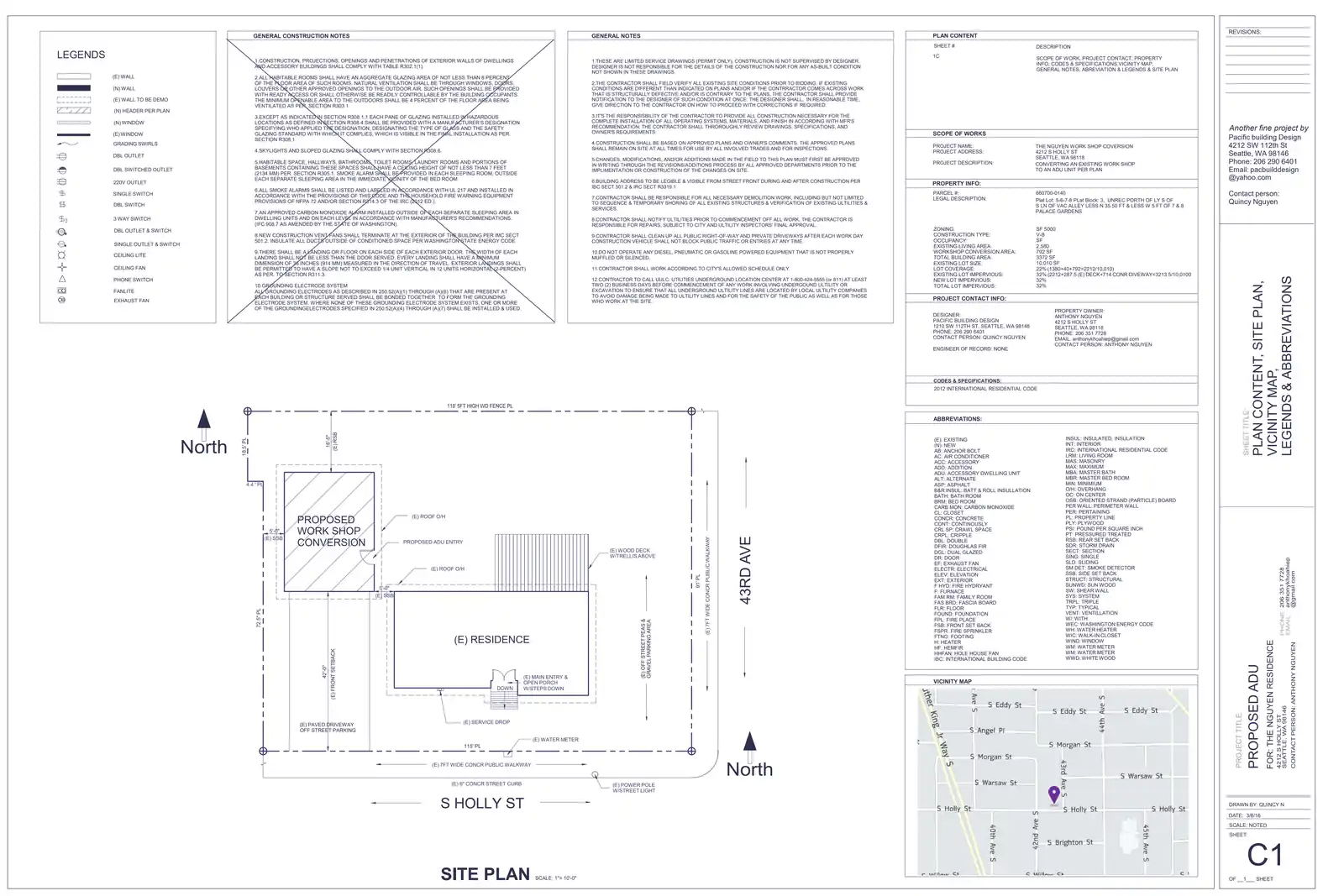 Site plan for 4212 S Holly St