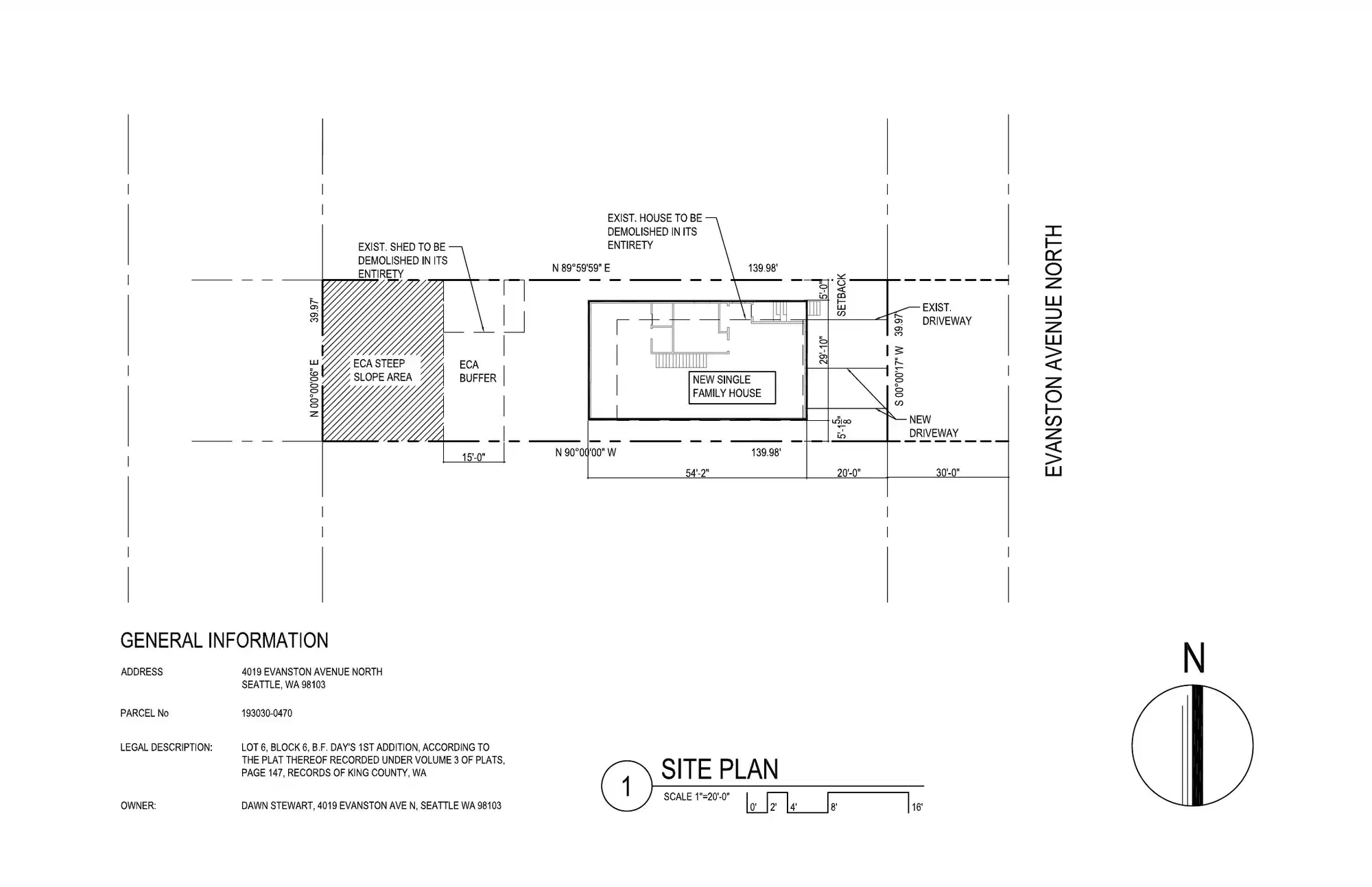 Site plan for 4019 Evanston Ave N