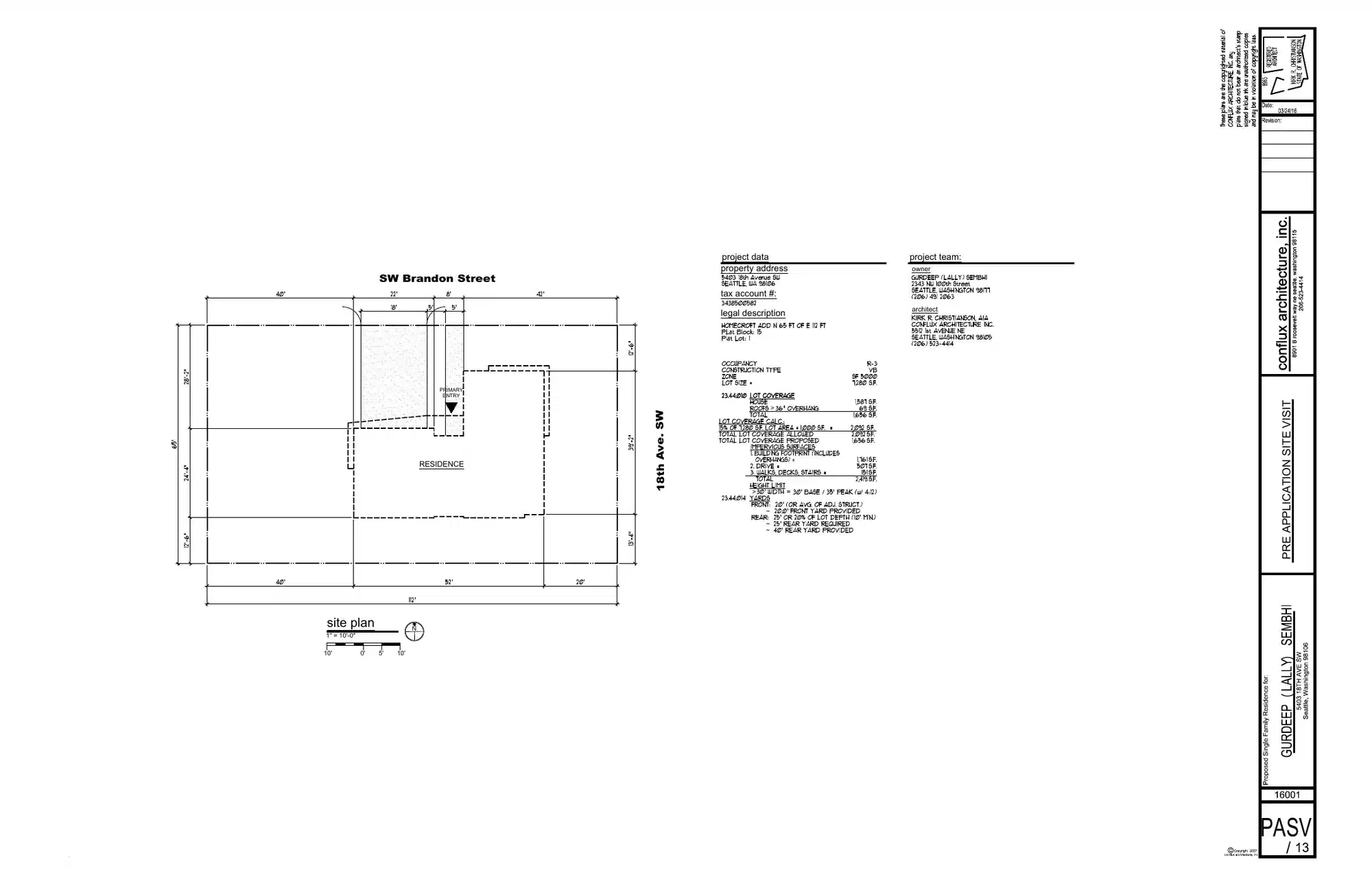Site plan for 5403 18th Ave SW