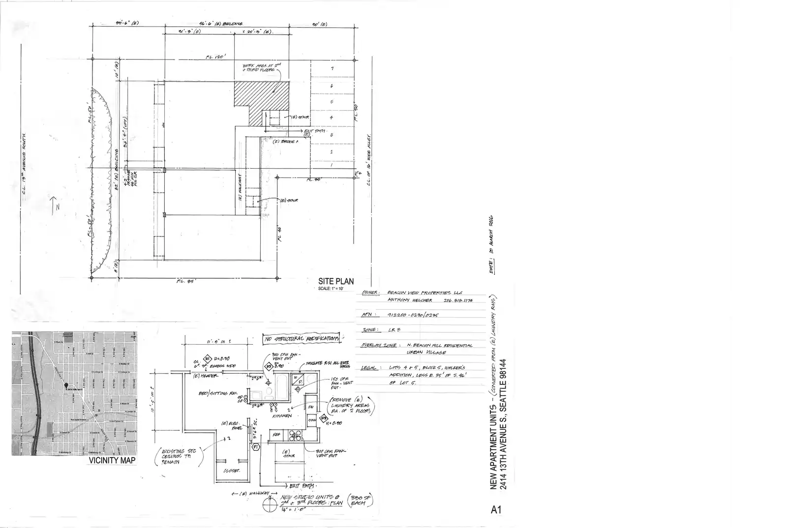 Site plan for 2414 13th Ave S