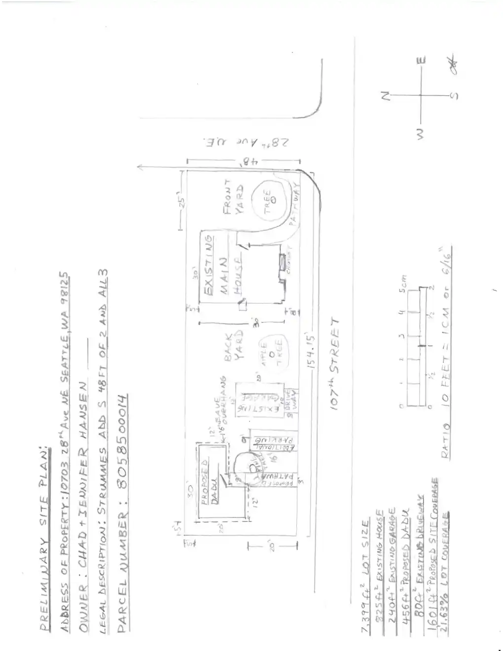 Site plan for 10703 28th Ave NE