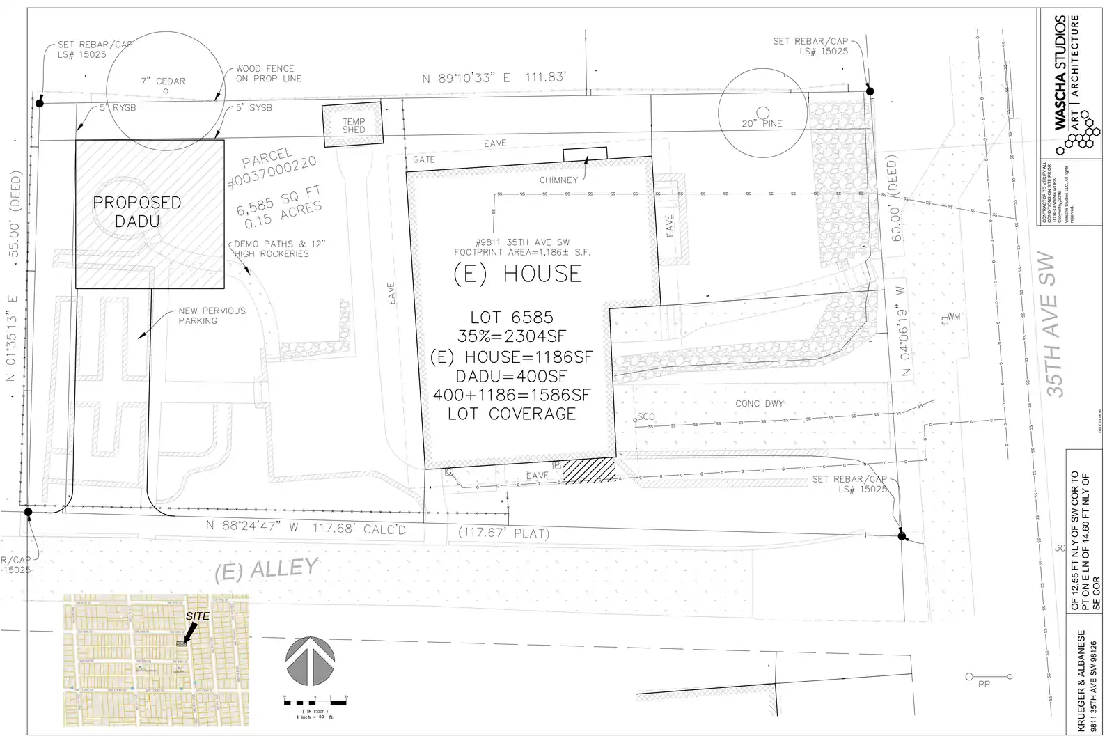 Site plan for 9811 35th Ave SW