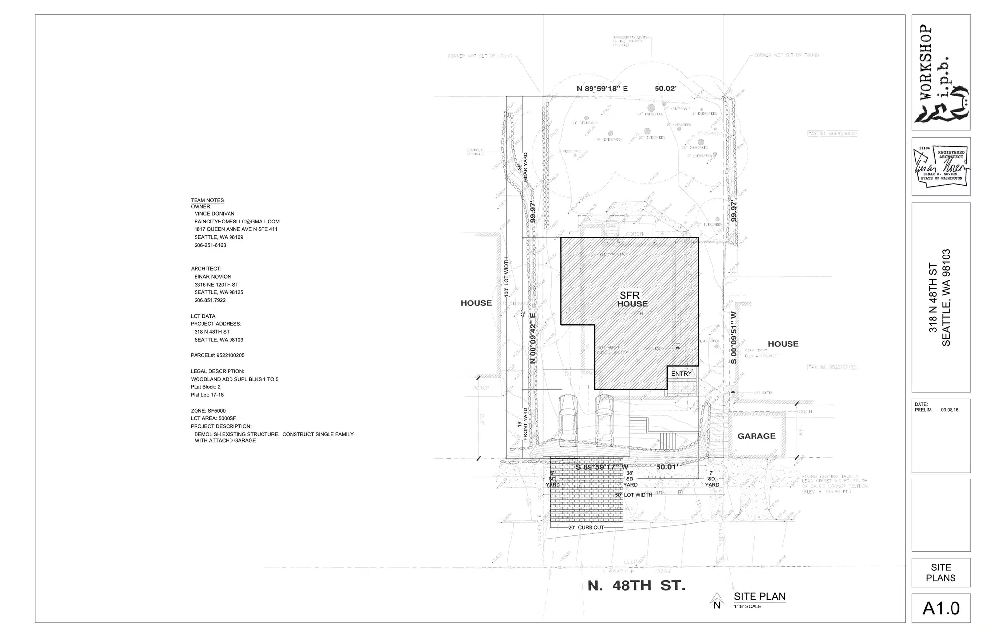 Site plan for 318 N 48th St