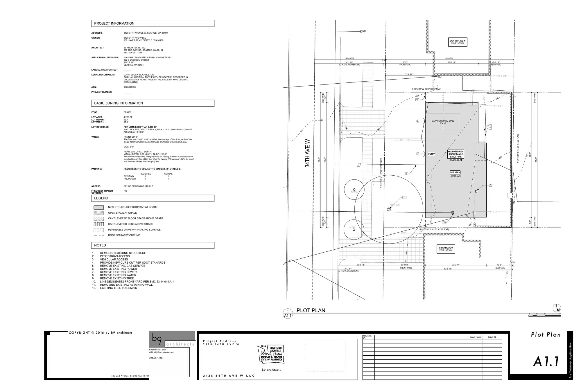 Site plan for 2128 34th Ave W