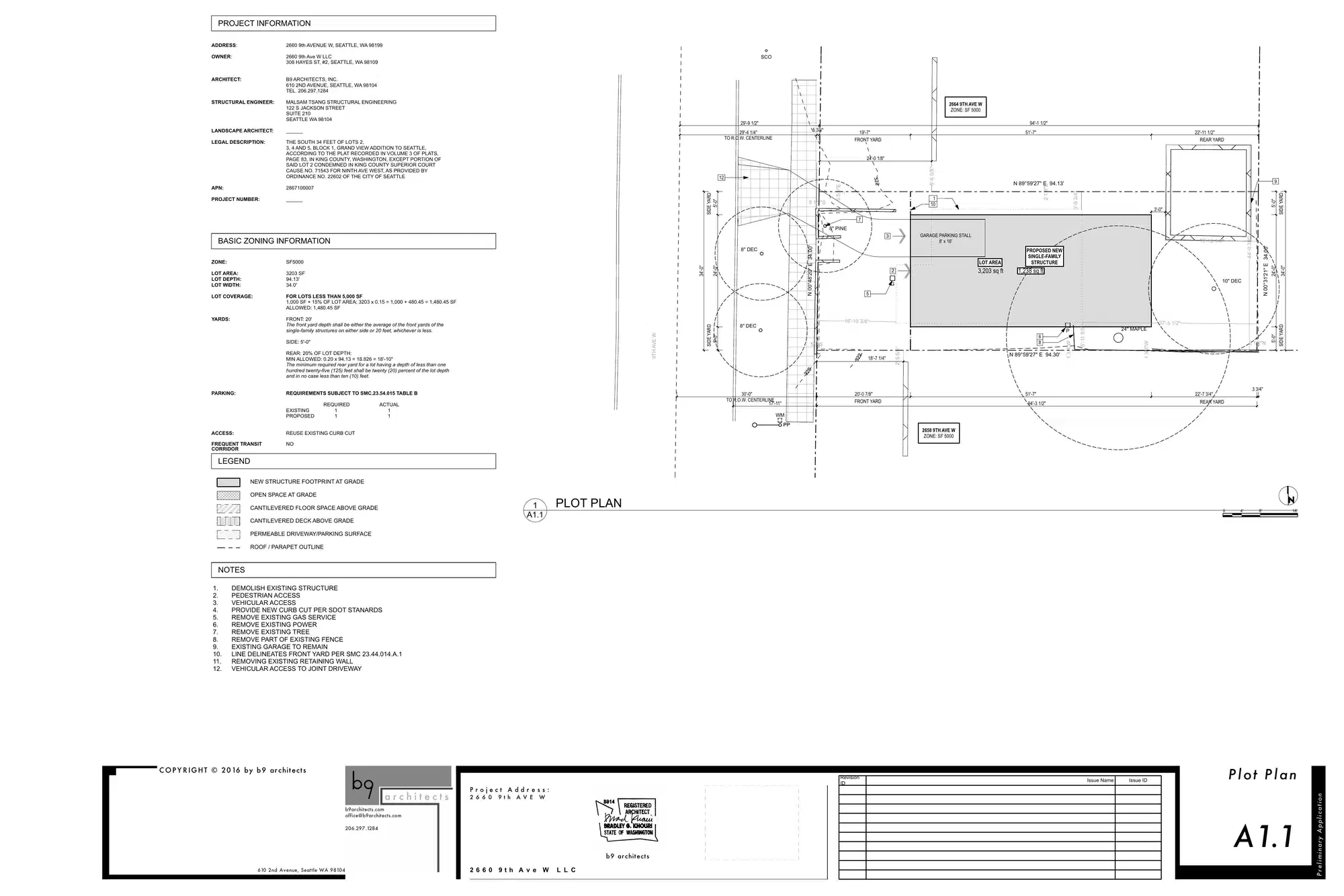 Site plan for 2660 9th Ave W