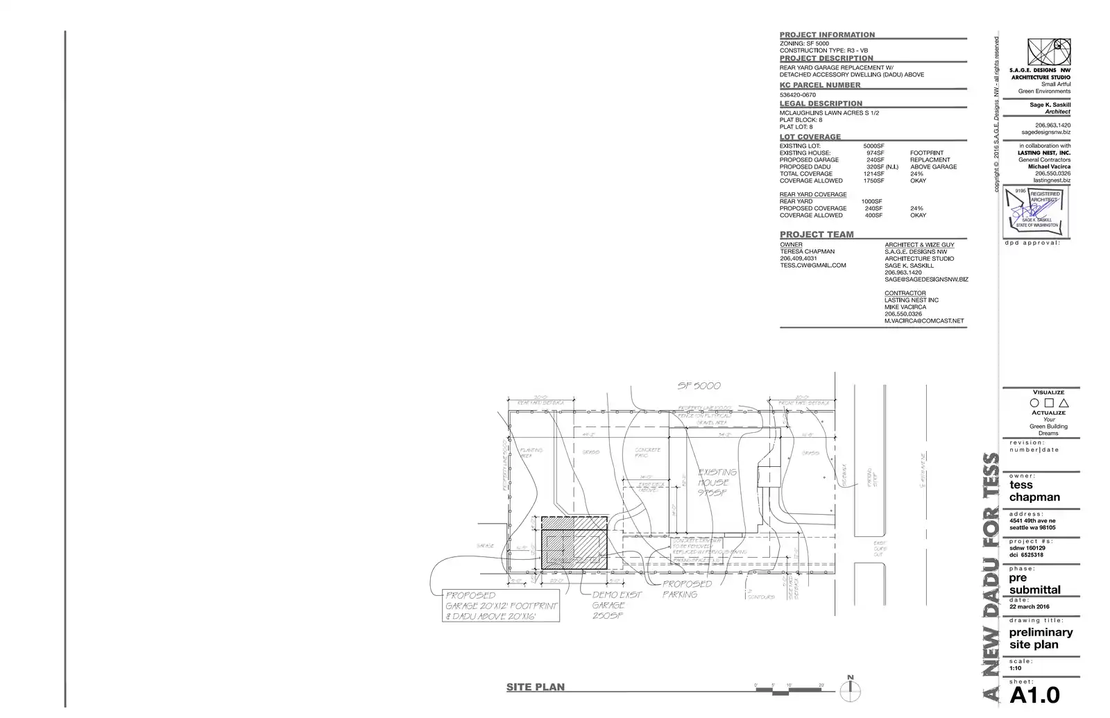 Site plan for 4541 49th Ave NE
