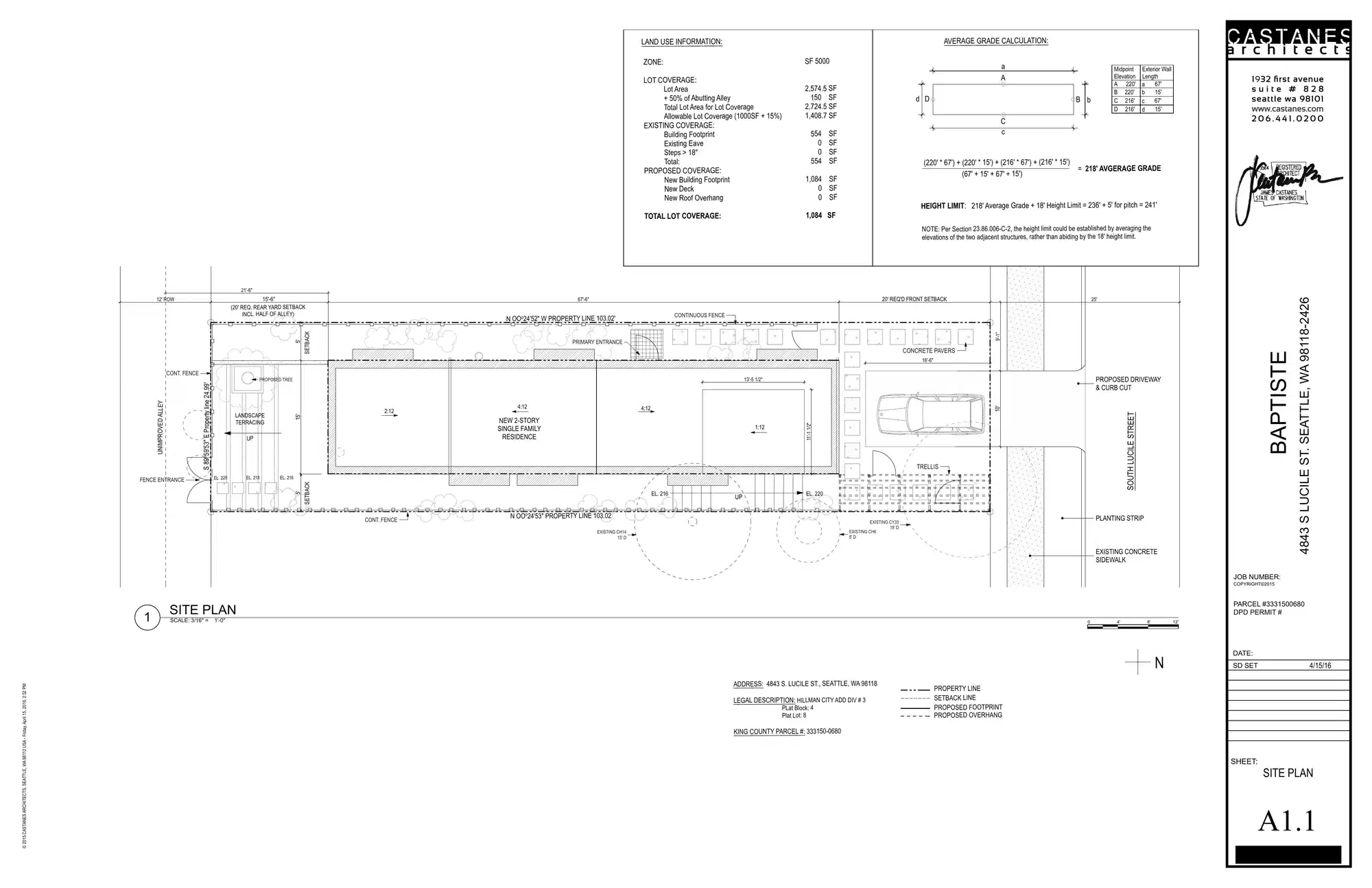 Site plan for 4843 S Lucile St