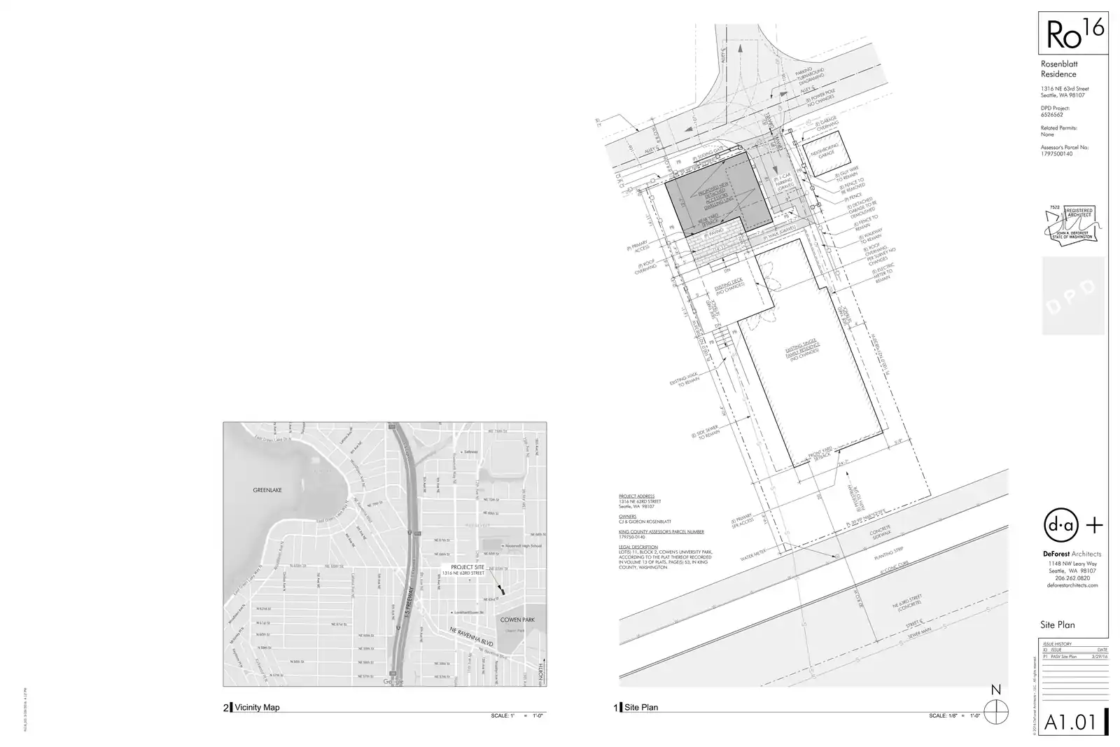 Site plan for 1316 NE 63rd St