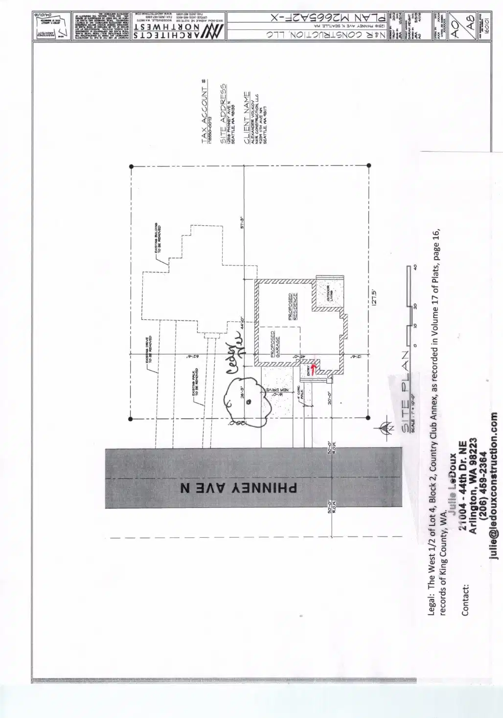Site plan for 12516 Phinney Ave N