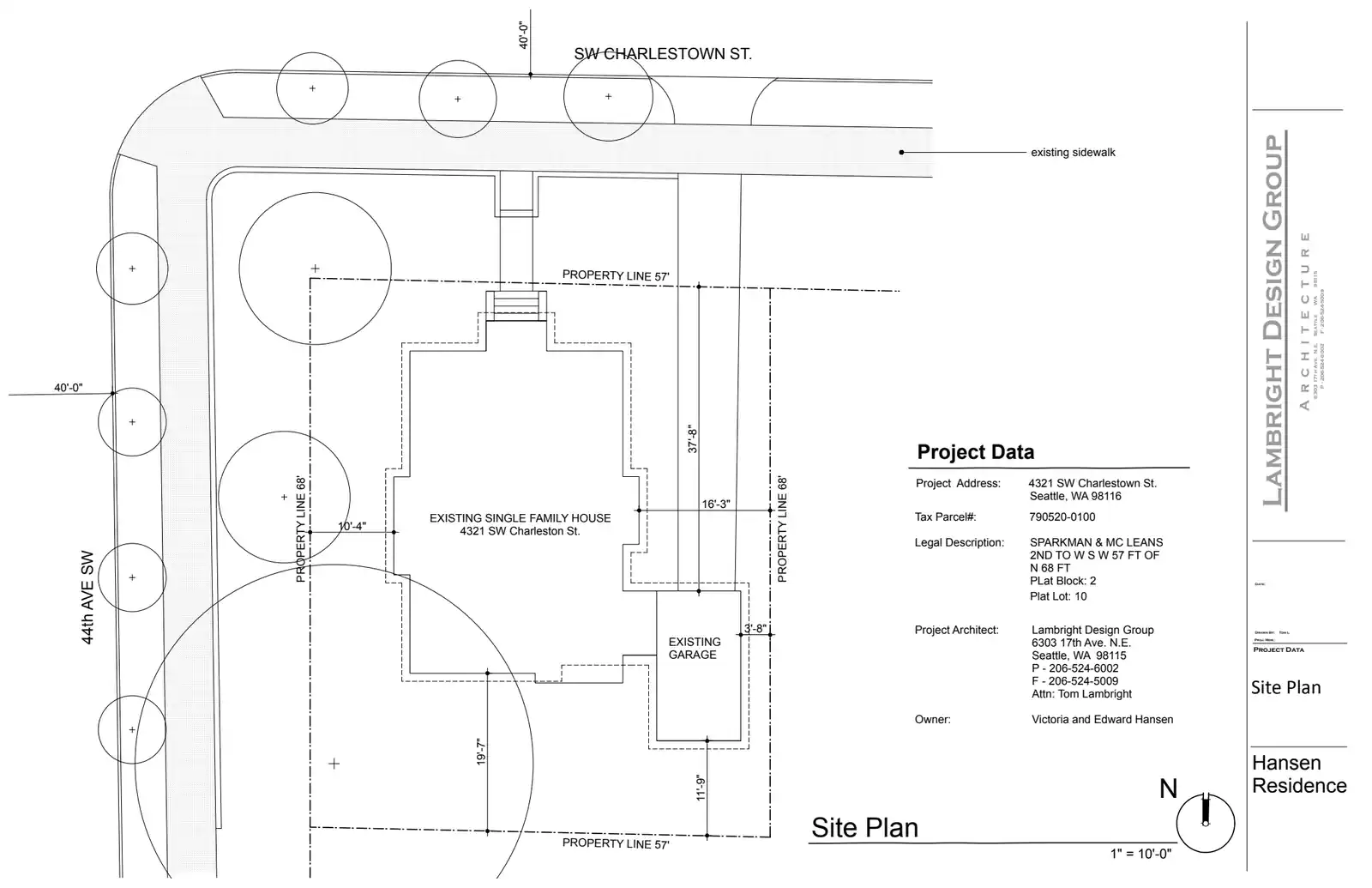 Site plan for 4321 SW Charlestown St