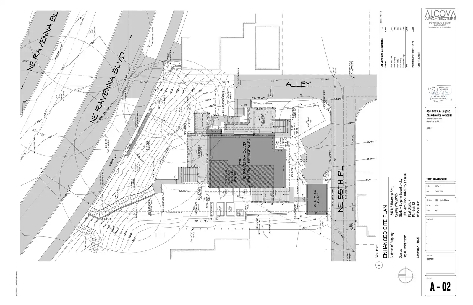 Site plan for 1847 NE Ravenna Blvd