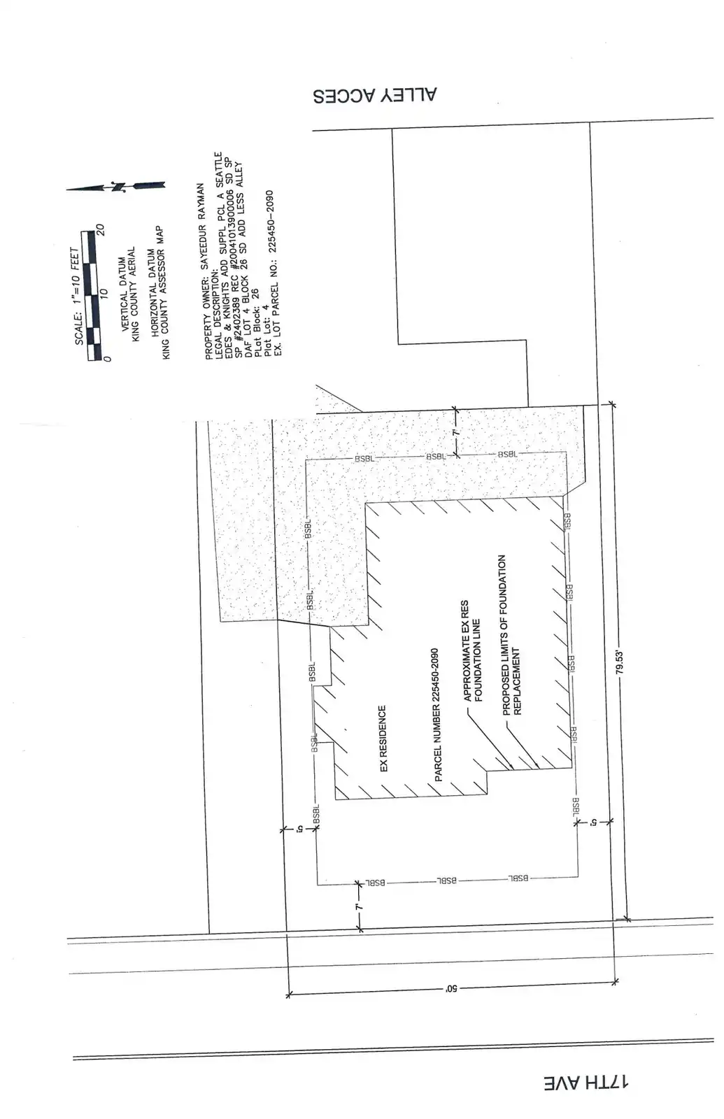 Site plan for 818 17th Ave
