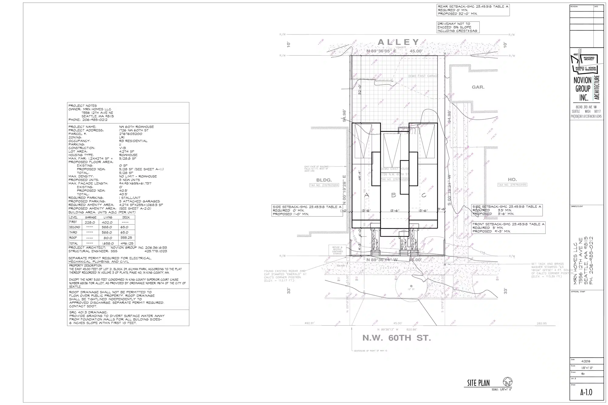 Site plan for 1726 NW 60th St