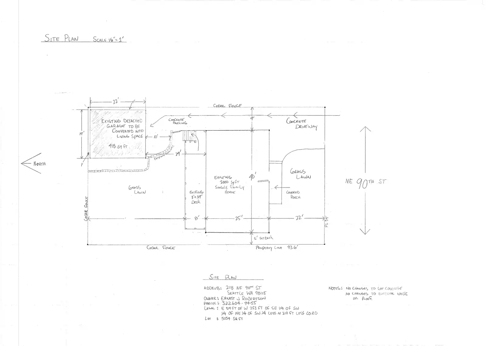 Site plan for 218 NE 90th St