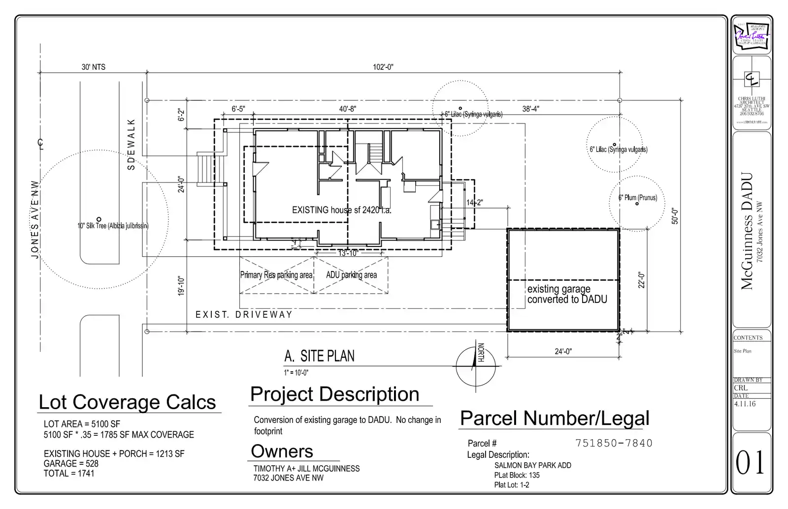 Site plan for 7032 Jones Ave NW