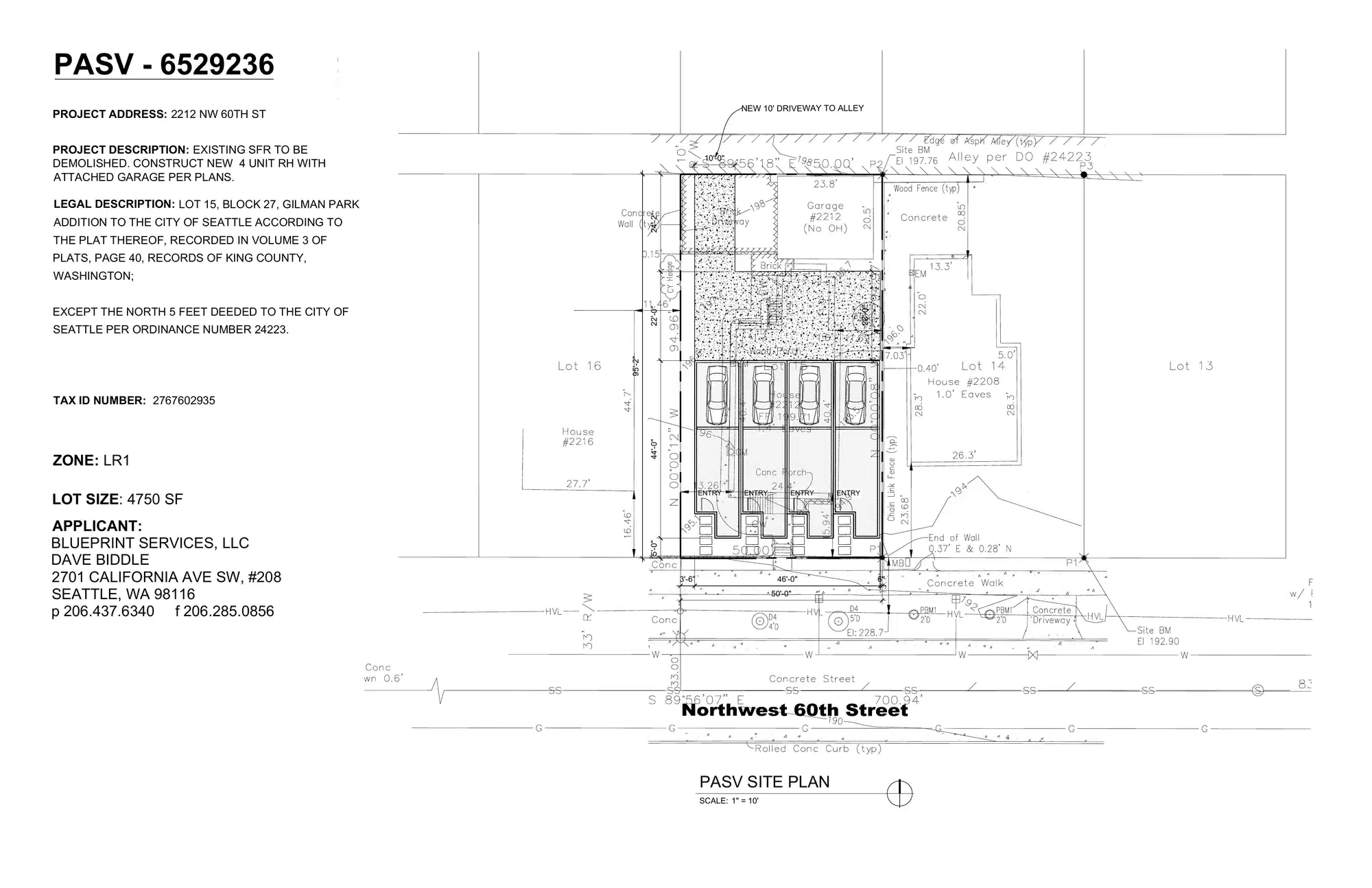 Site plan for 2212 NW 60th St
