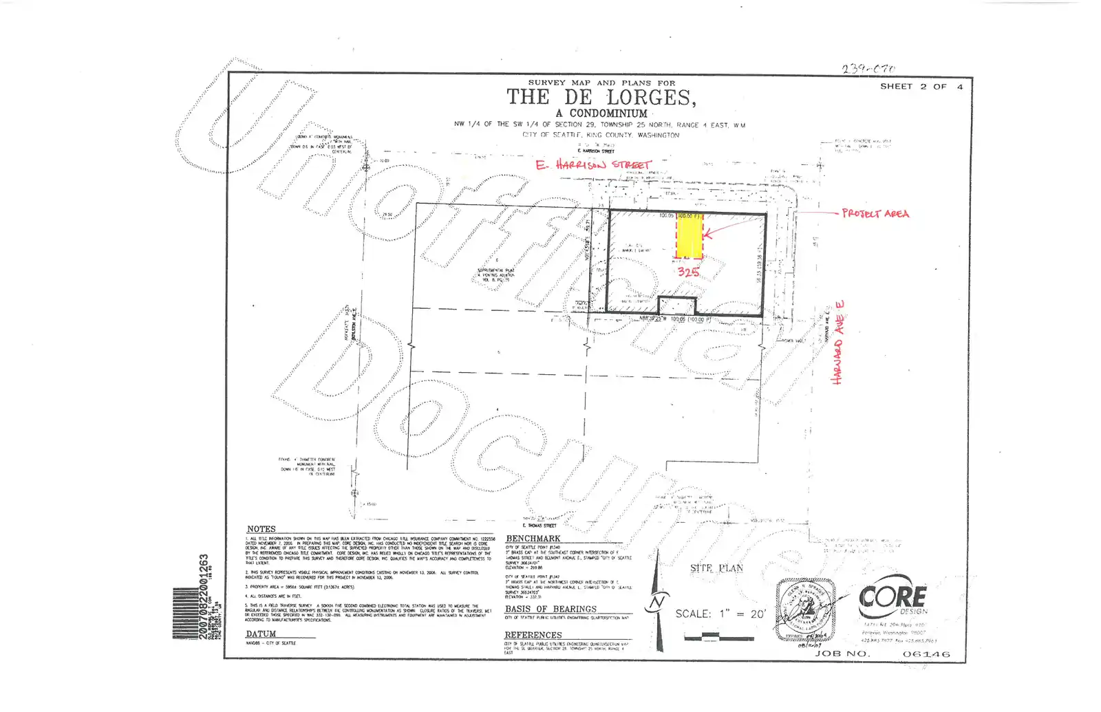 Site plan for 325 Harvard Ave E