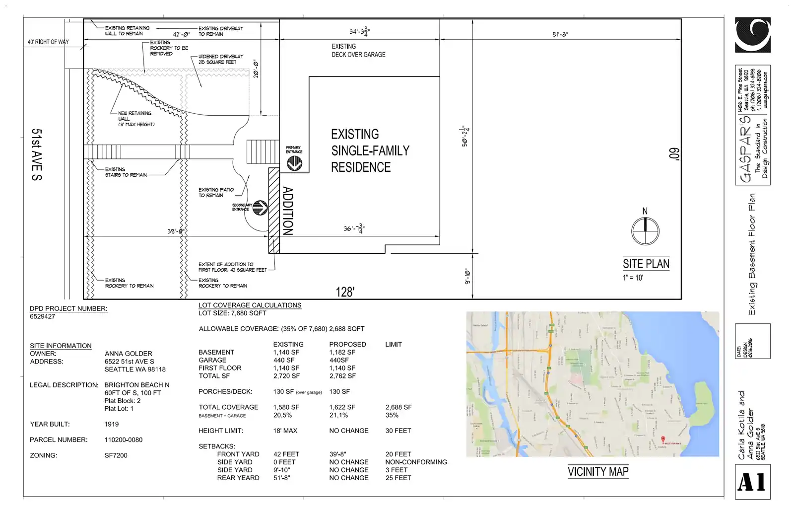 Site plan for 6522 51st Ave S
