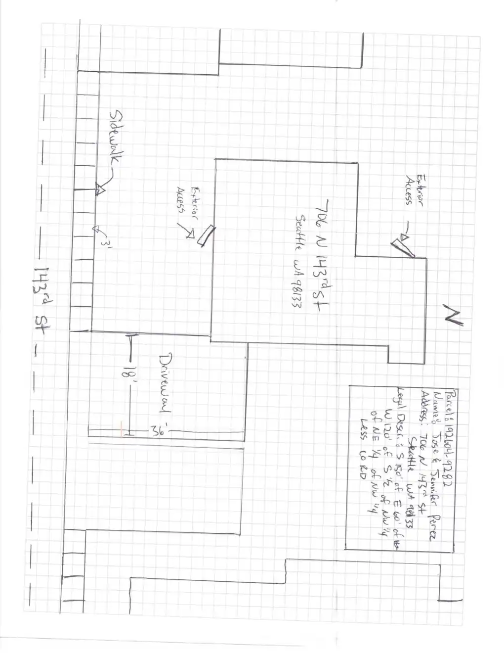 Site plan for 706 N 143rd St