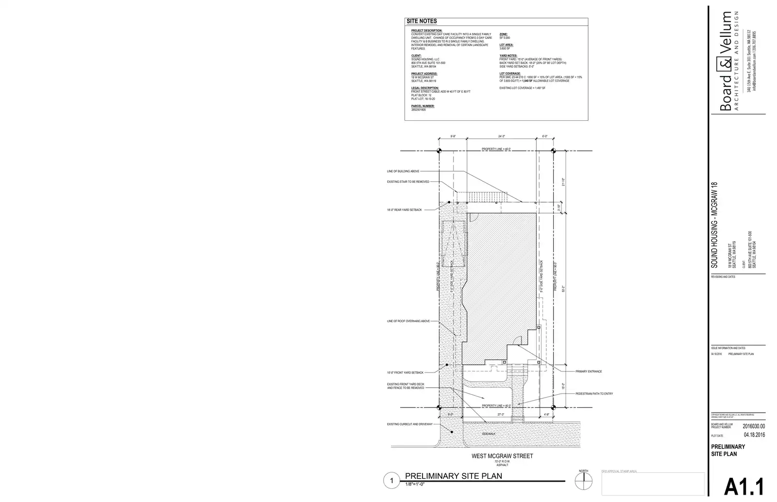 Site plan for 18 W Mcgraw St