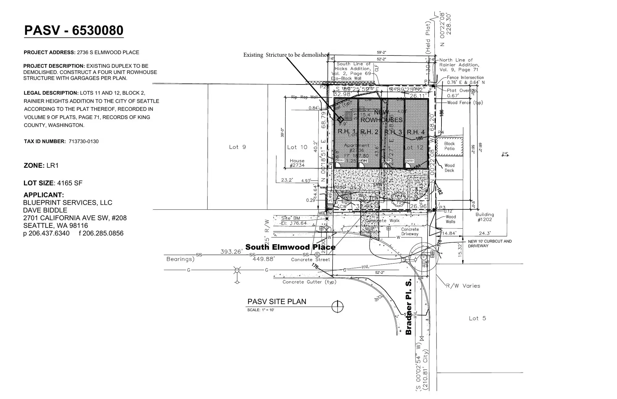 Site plan for 2736 S Elmwood Pl