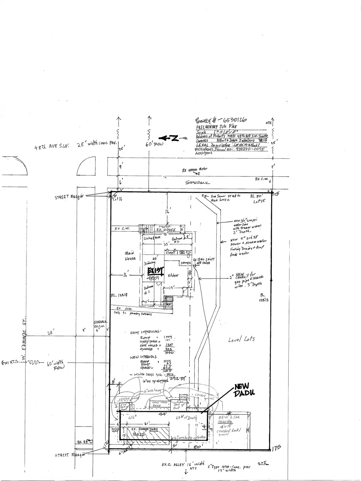 Site plan for 4801 48th Ave SW