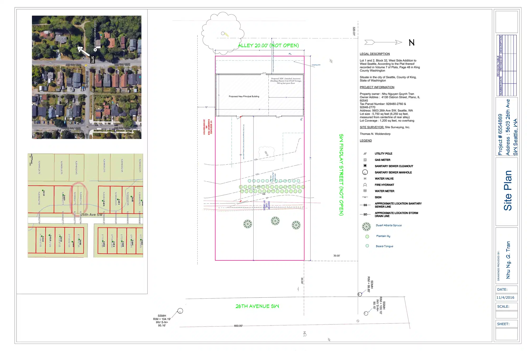 Site plan for 5601 26th Ave SW