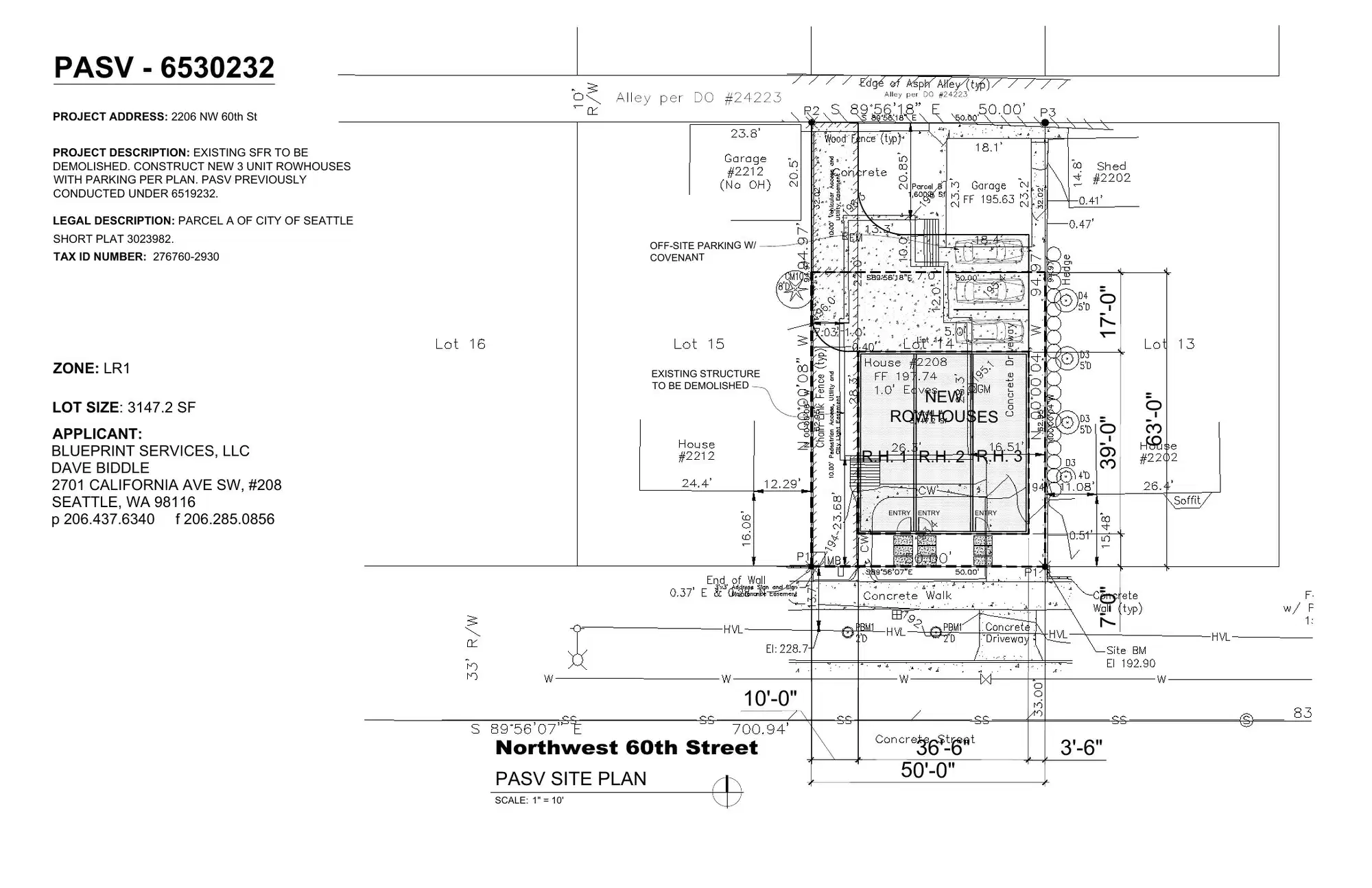 Site plan for 2206 NW 60th St