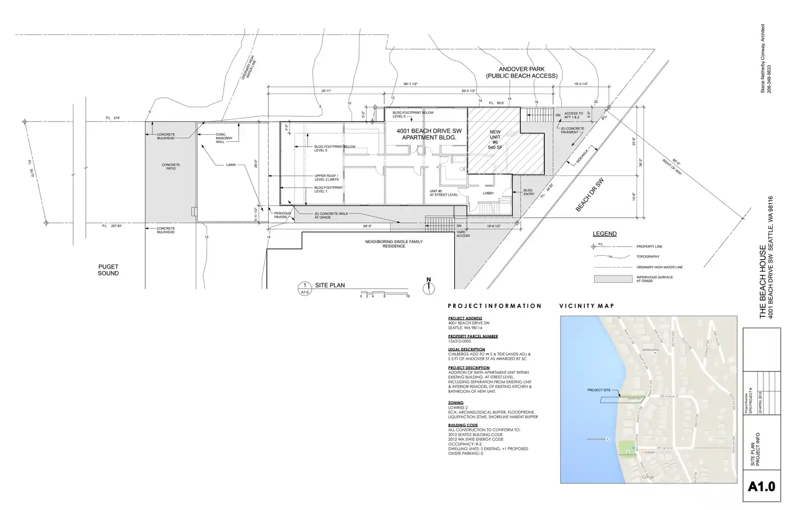 Site plan for 4001 Beach Dr SW