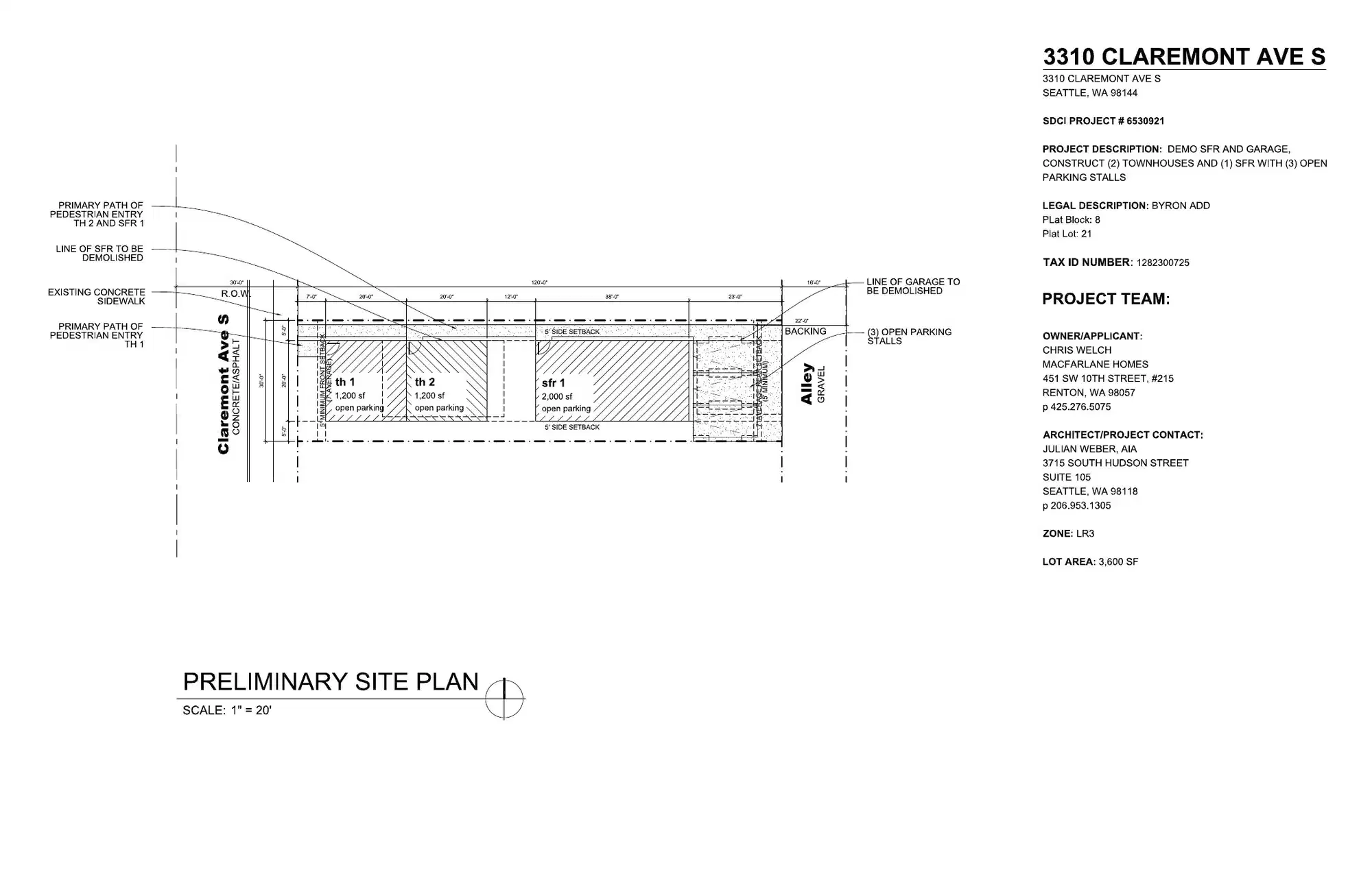 Site plan for 3310 Claremont Ave S