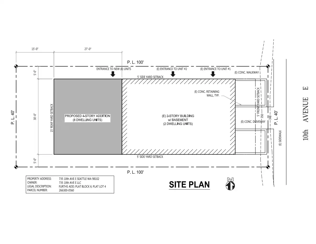 Site plan for 735 10th Ave E