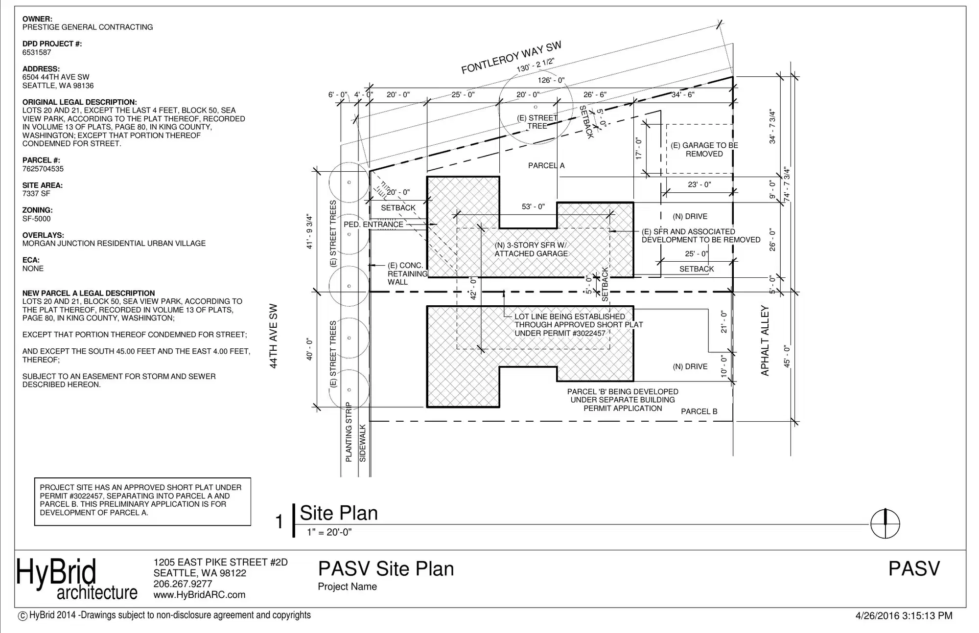 Site plan for 6504 44th Ave SW