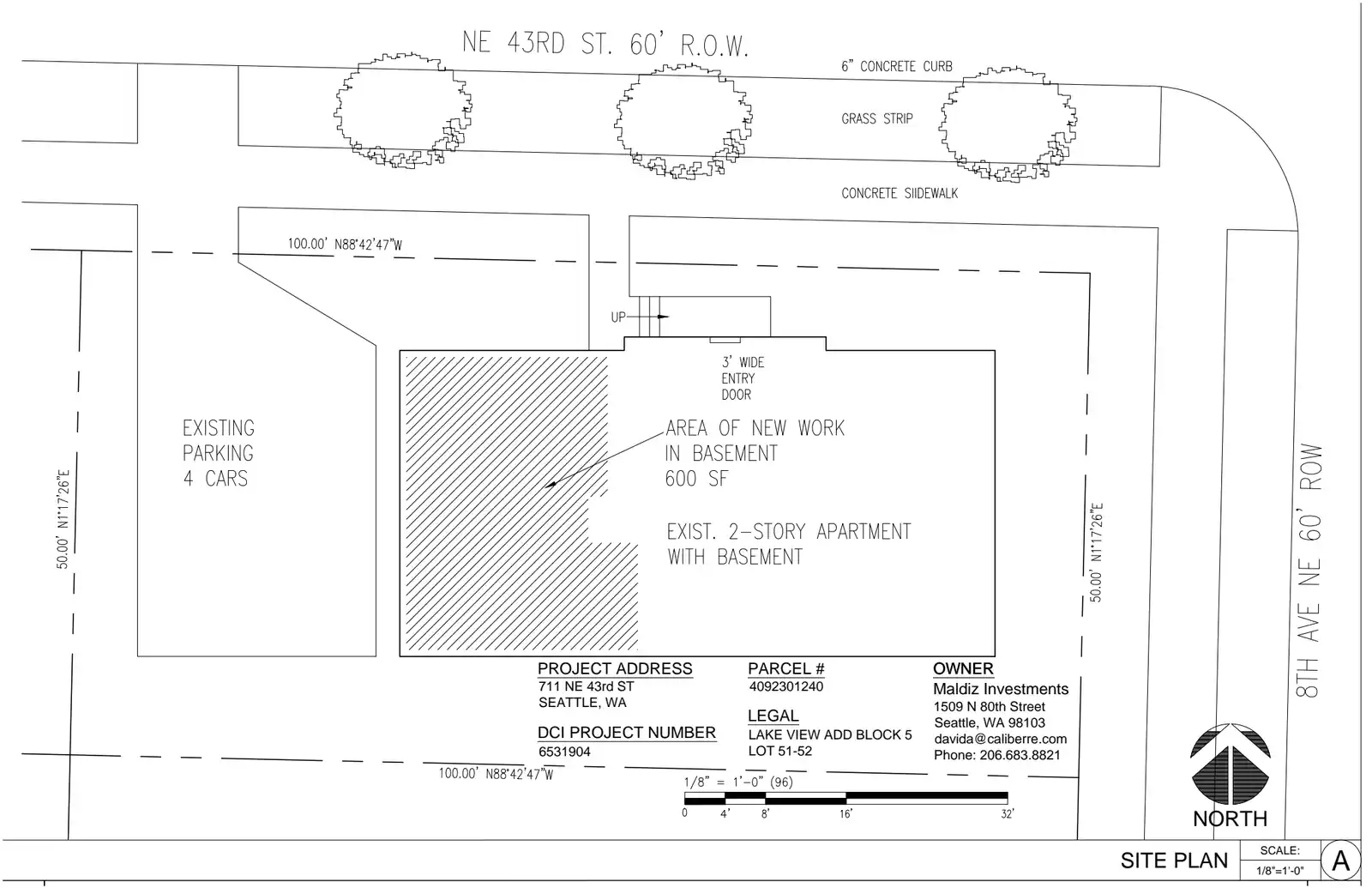 Site plan for 711 NE 43rd St