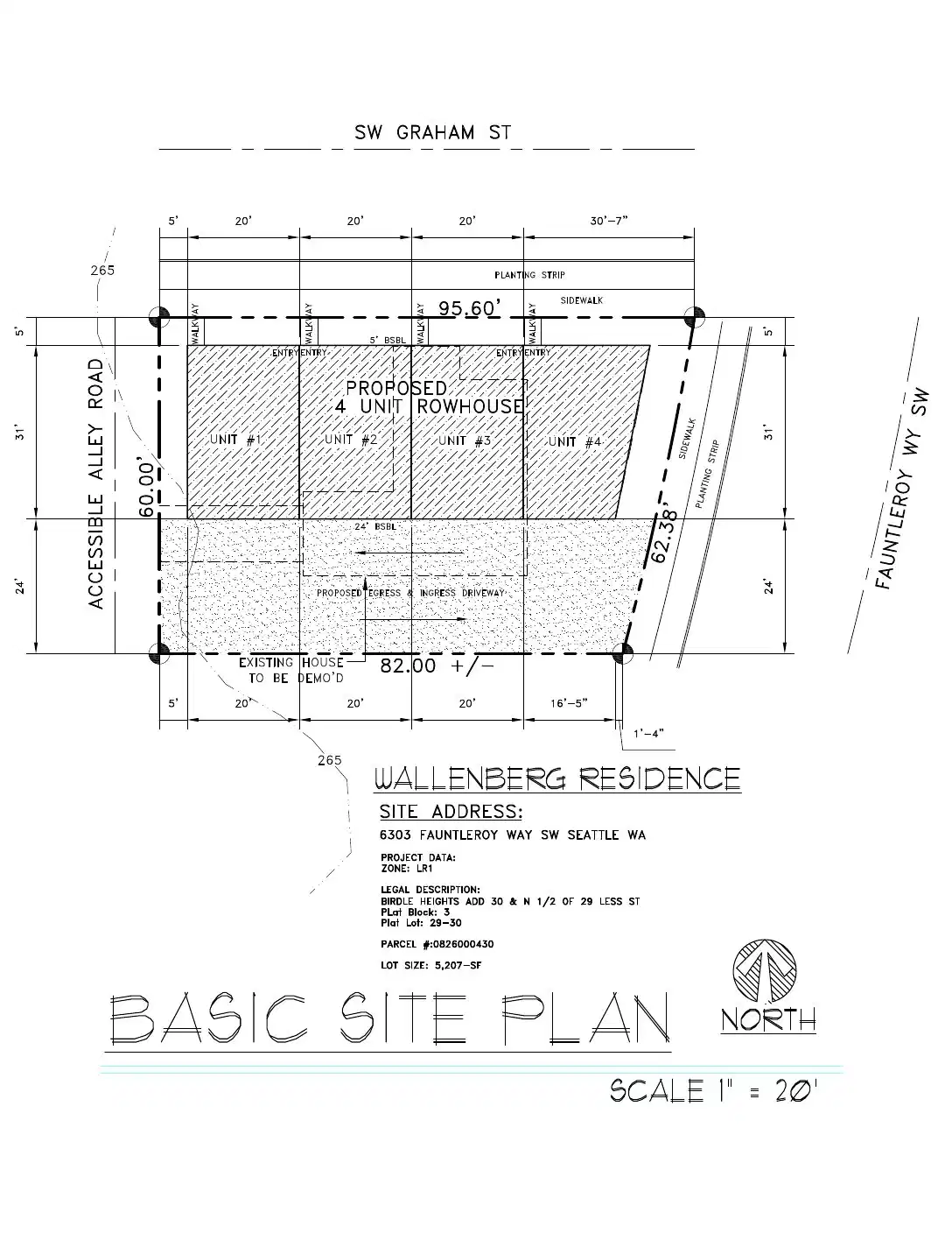 Site plan for 6303 Fauntleroy Way SW