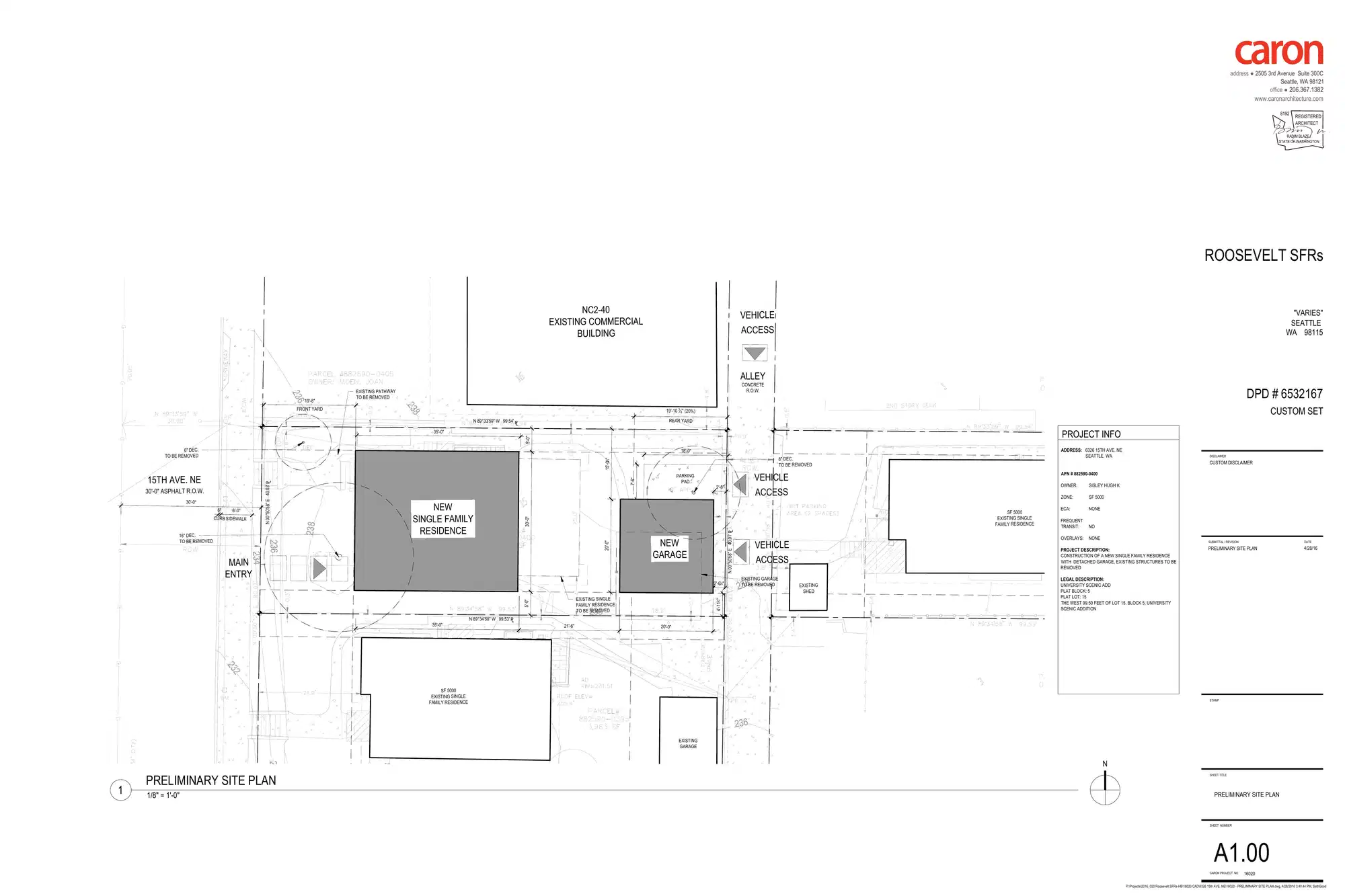 Site plan for 6326 15th Ave NE