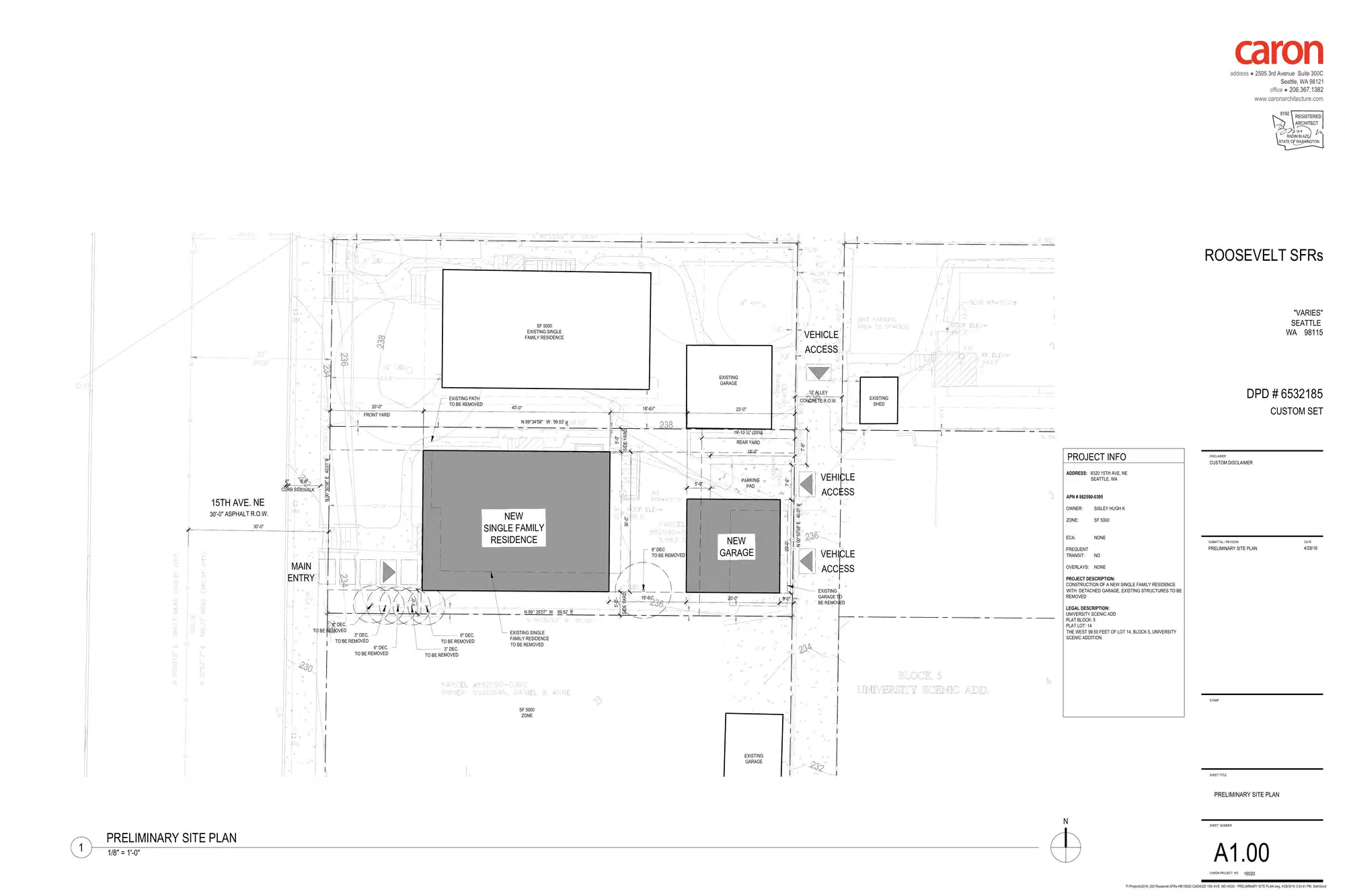 Site plan for 6320 15th Ave NE