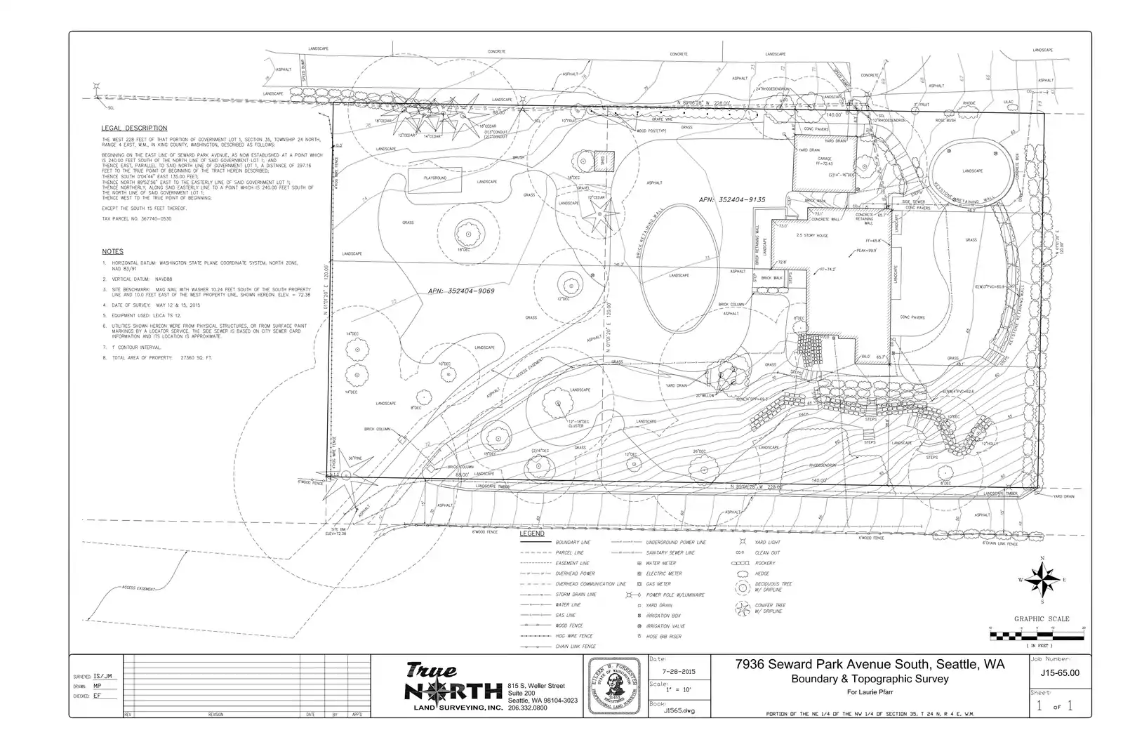 Site plan for 7936 Seward Park Ave S