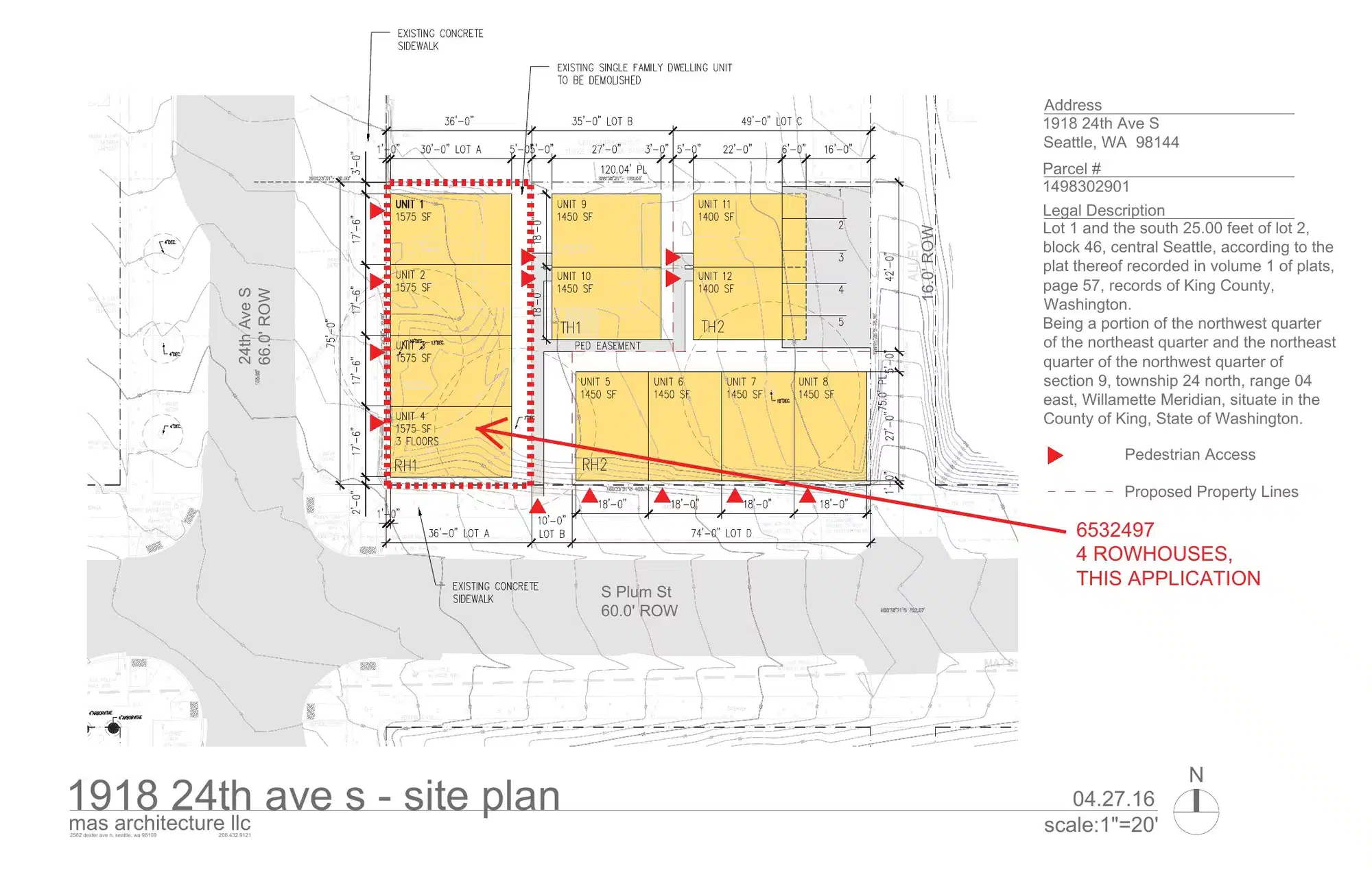Site plan for 2408 S Plum St