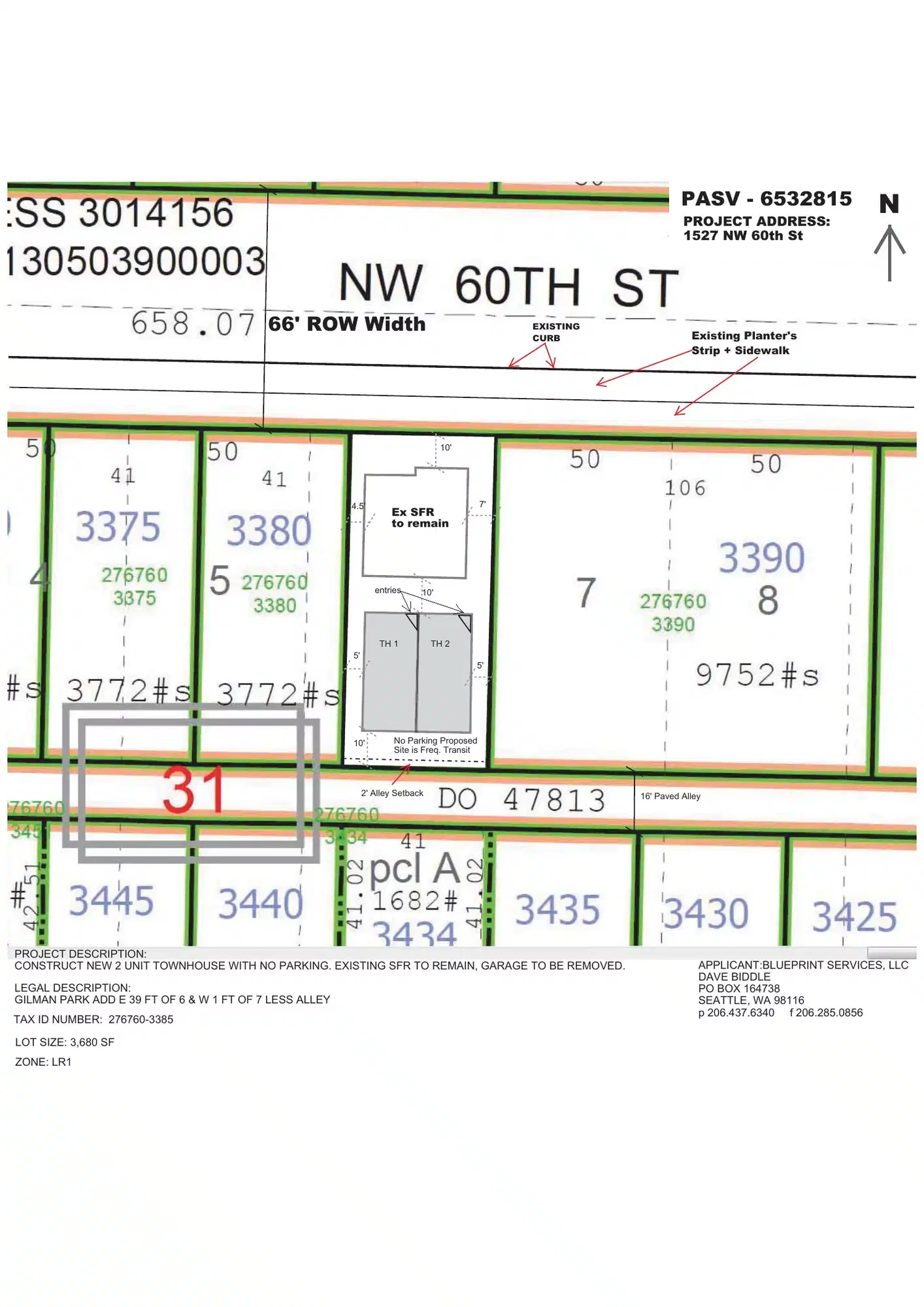 Site plan for 1525 NW 60th St
