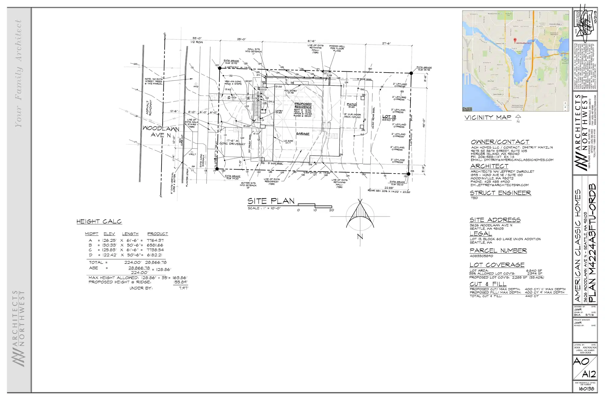 Site plan for 3626 Woodlawn Ave N
