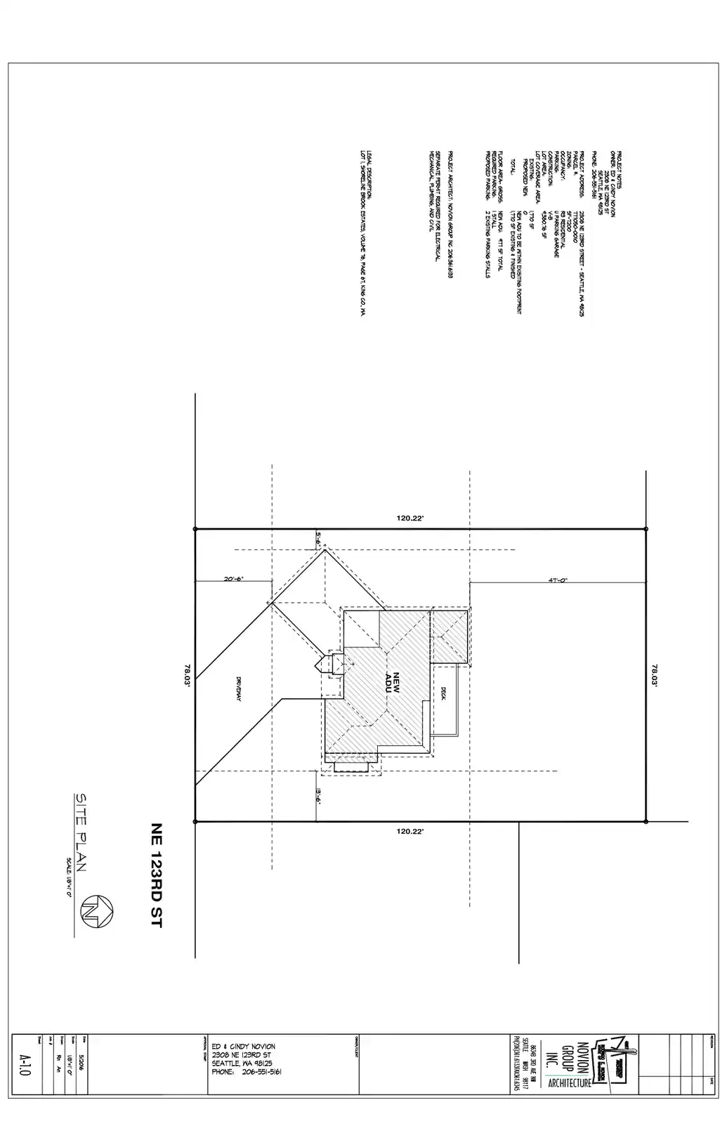 Site plan for 2308 NE 123rd St